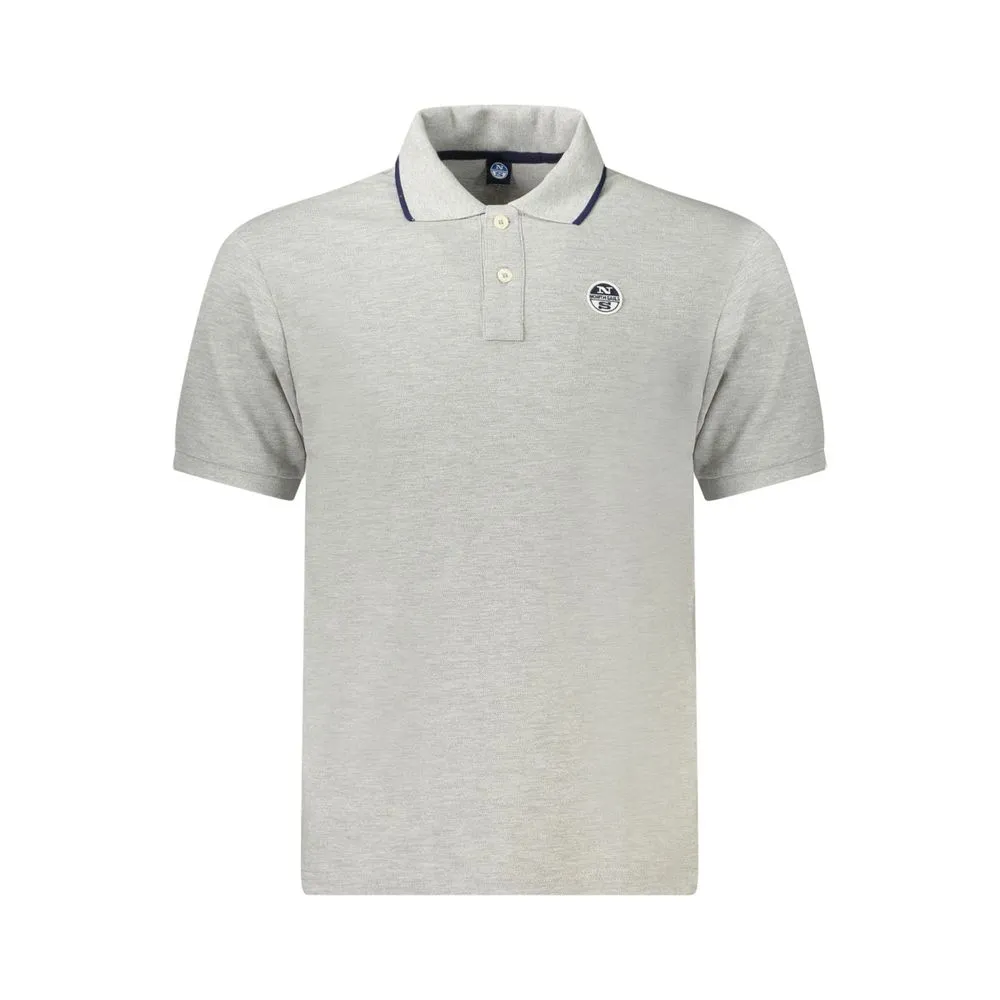 North Sails Gray Cotton Men Polo Shirt