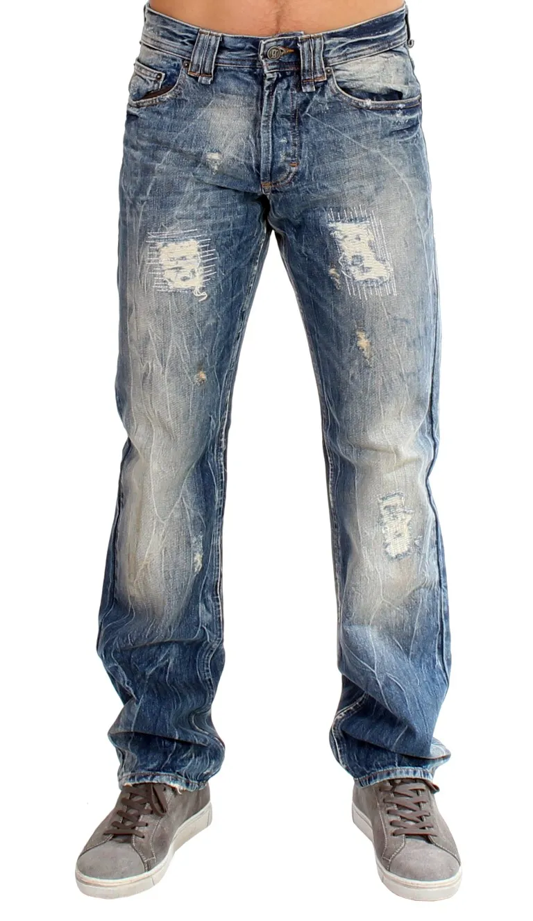 John Galliano Men's Distressed Easy-Fit Galliano Cotton Jeans