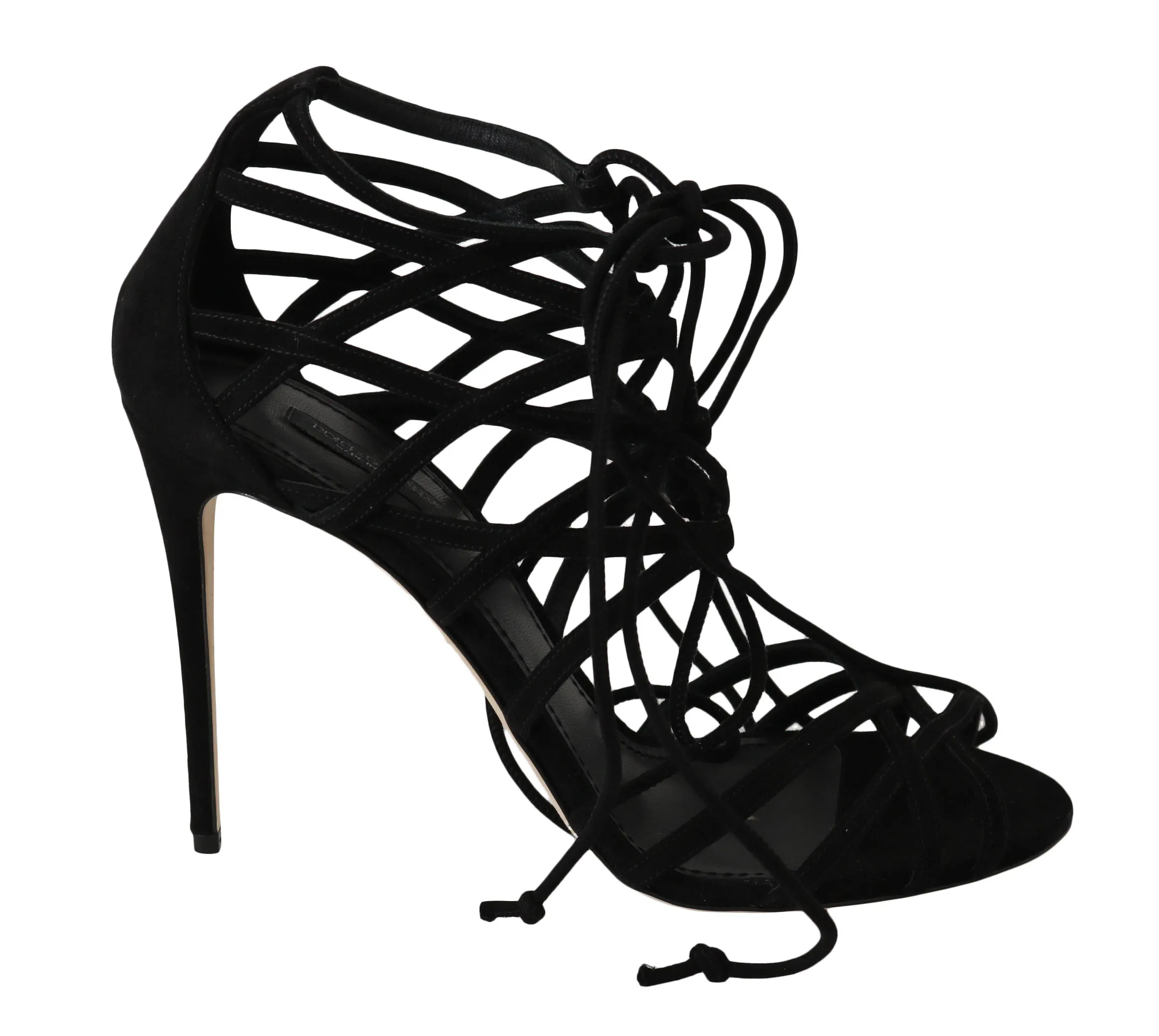Dolce & Gabbana Women's Elegant Black Suede Gladiator Stilettos