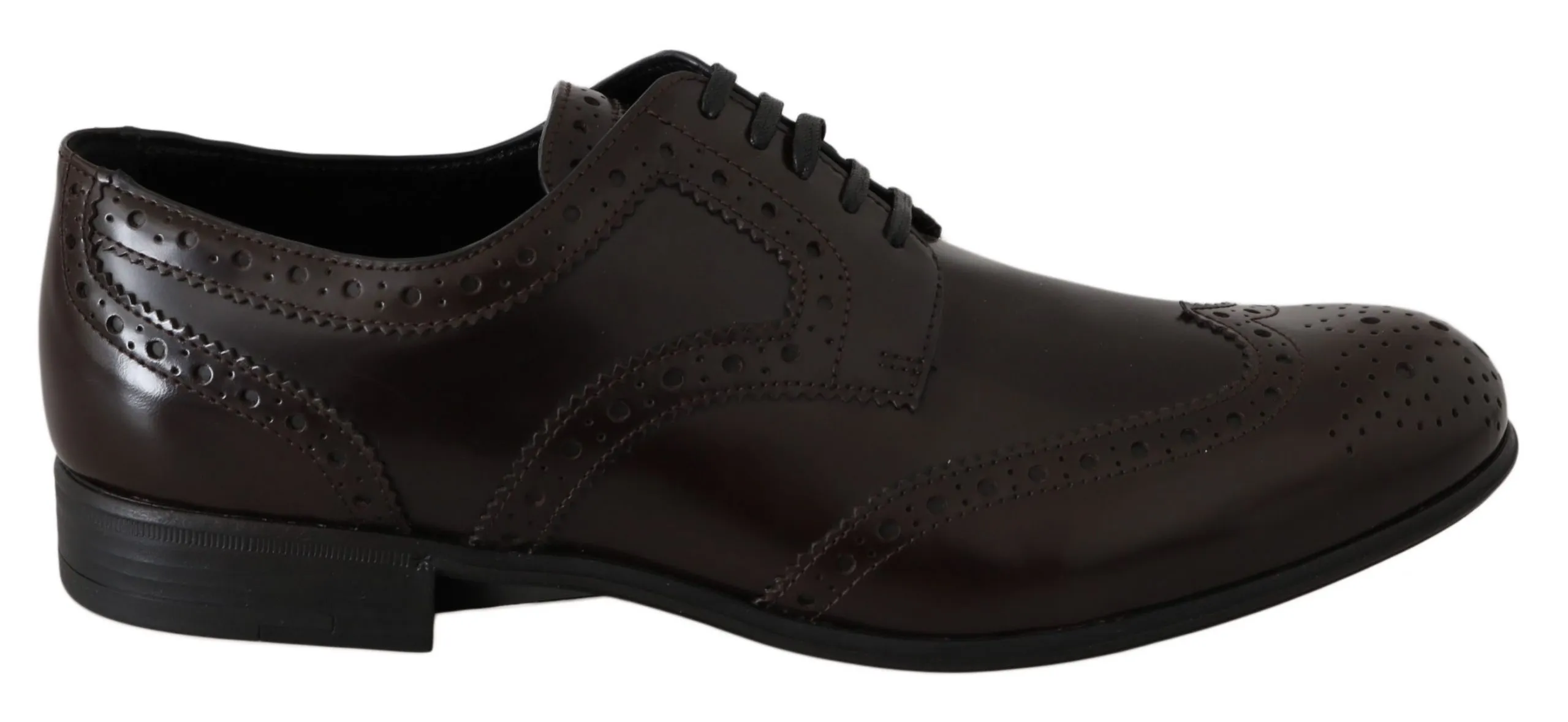 Dolce & Gabbana Women's Elegant Brown Leather Oxford Flats