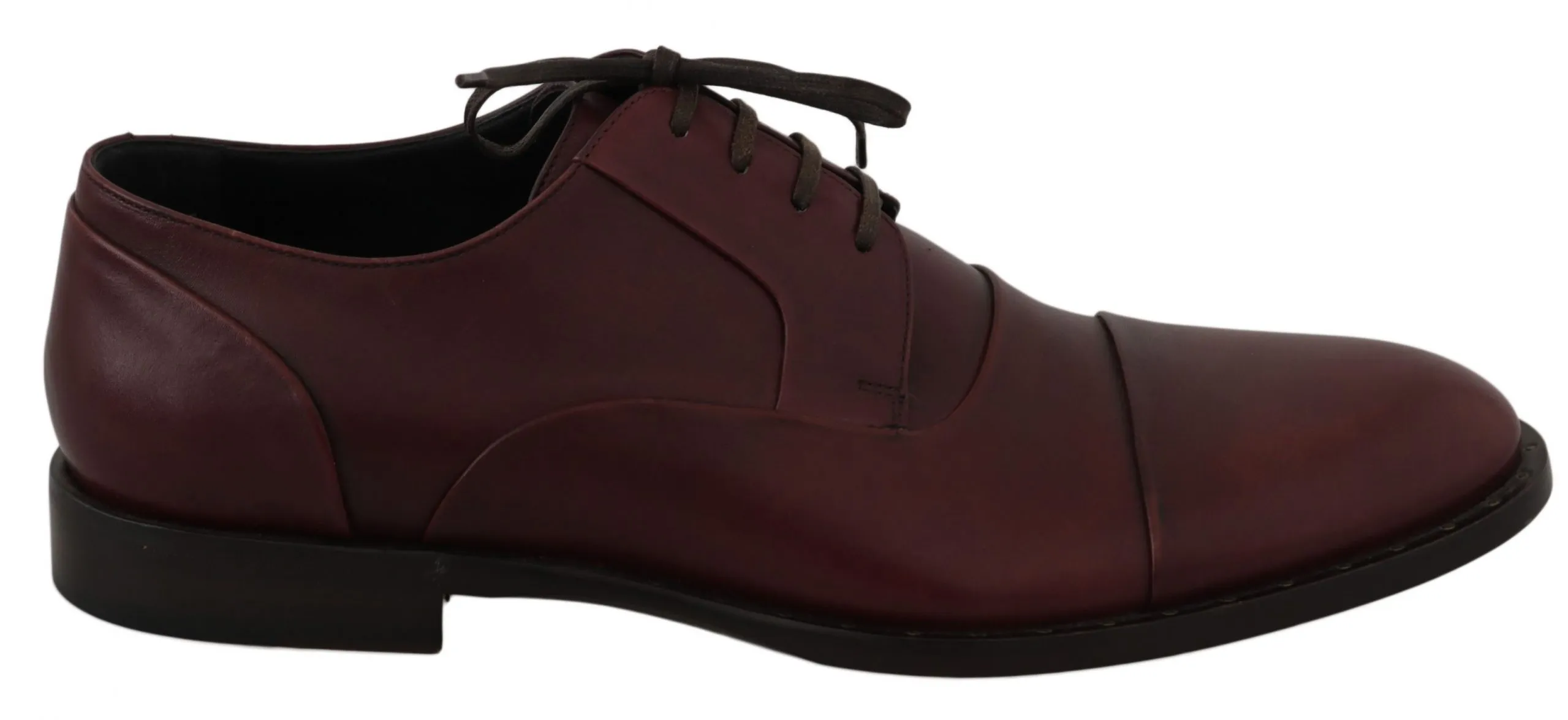 Dolce & Gabbana Men's Elegant Bordeaux Leather Dress Shoes
