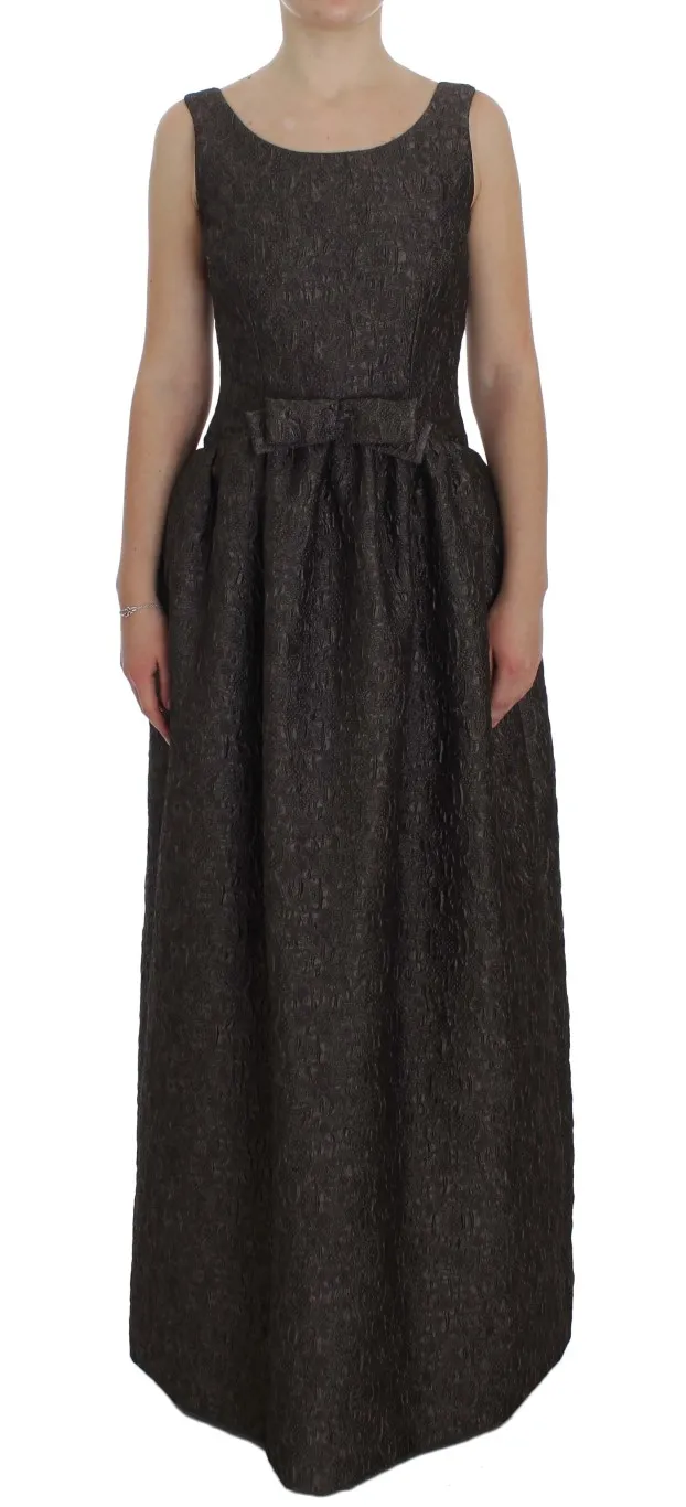 Dolce & Gabbana Women's Elegant Gray Sheath Full-Length Dress Gown