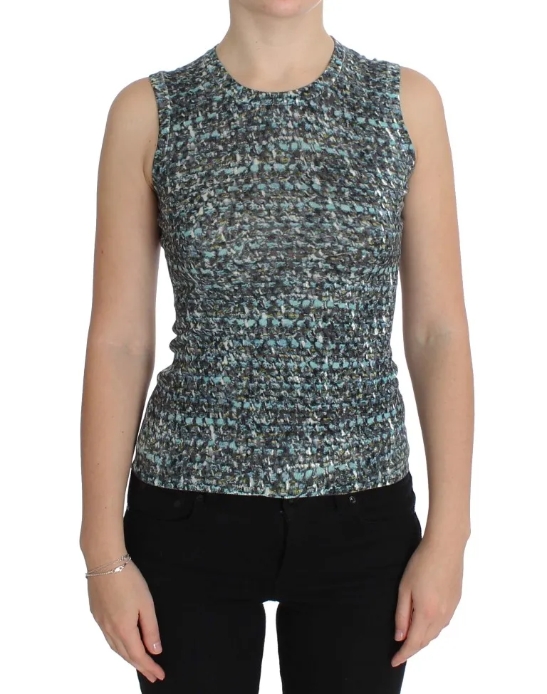 Dolce & Gabbana Women's Elegant Blue Wool Vest Pullover Top