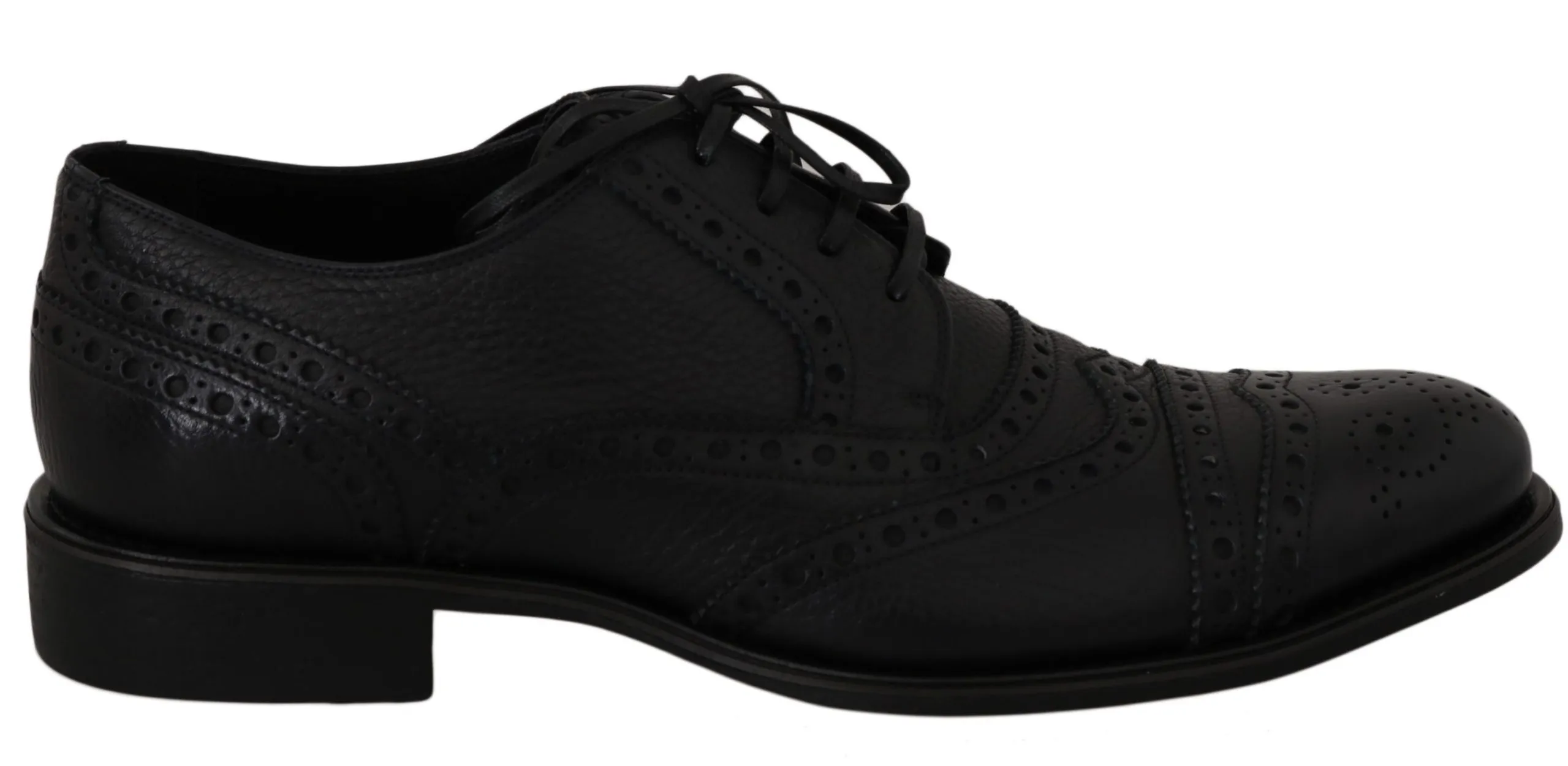 Dolce & Gabbana Men's Elegant Dark Blue Wingtip Derby Dress Shoes