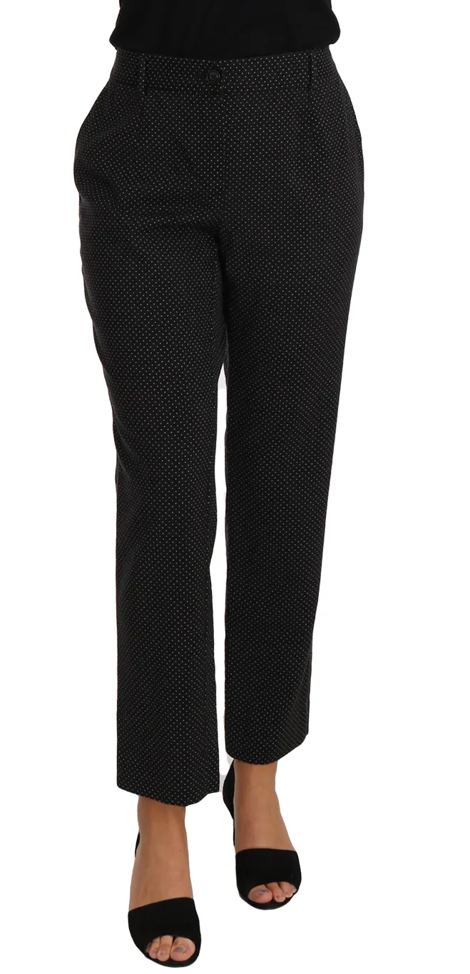 Dolce & Gabbana Women's Chic Black Lace-Up Cropped Trousers