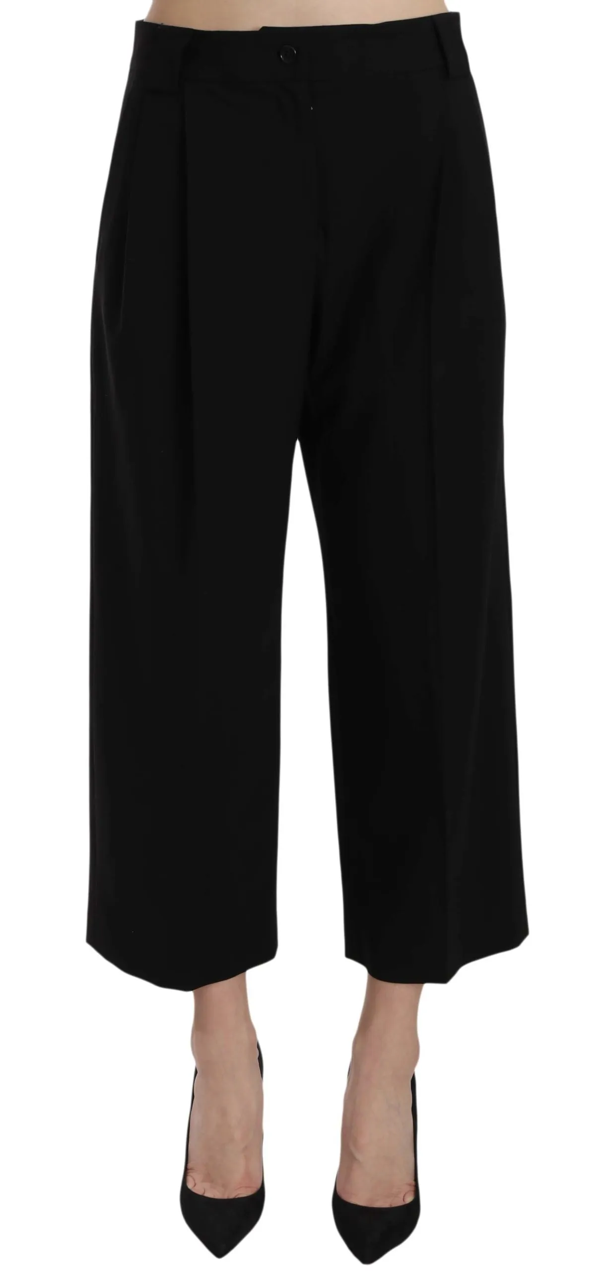 Dolce & Gabbana Women's Elegant Black Cotton Trousers