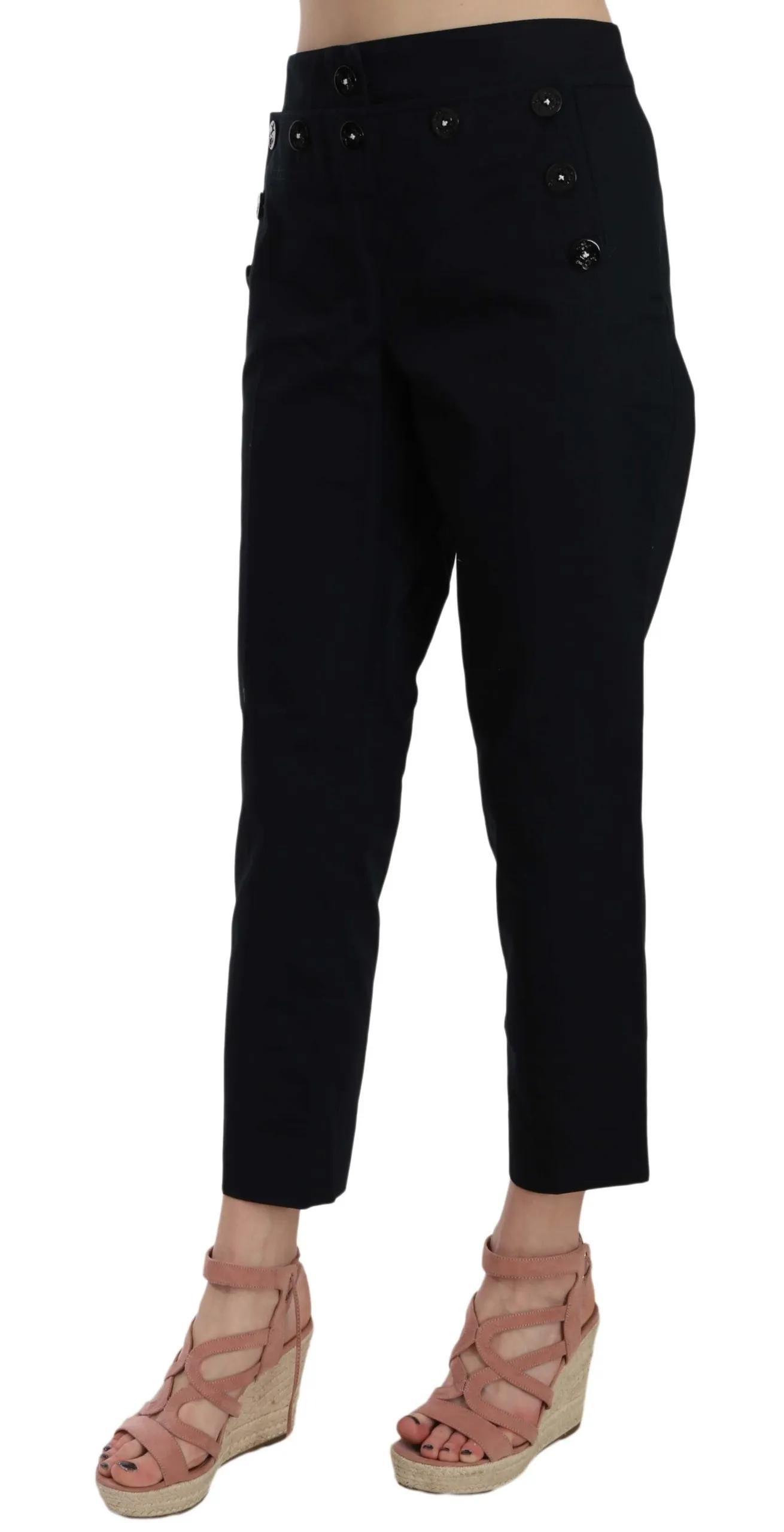 Dolce & Gabbana Women's Chic Black Cotton Trousers