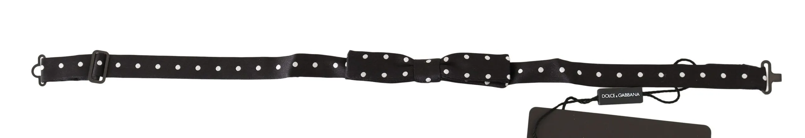 Dolce & Gabbana Men's Elegant Black Polka Dot Silk Bow Tie