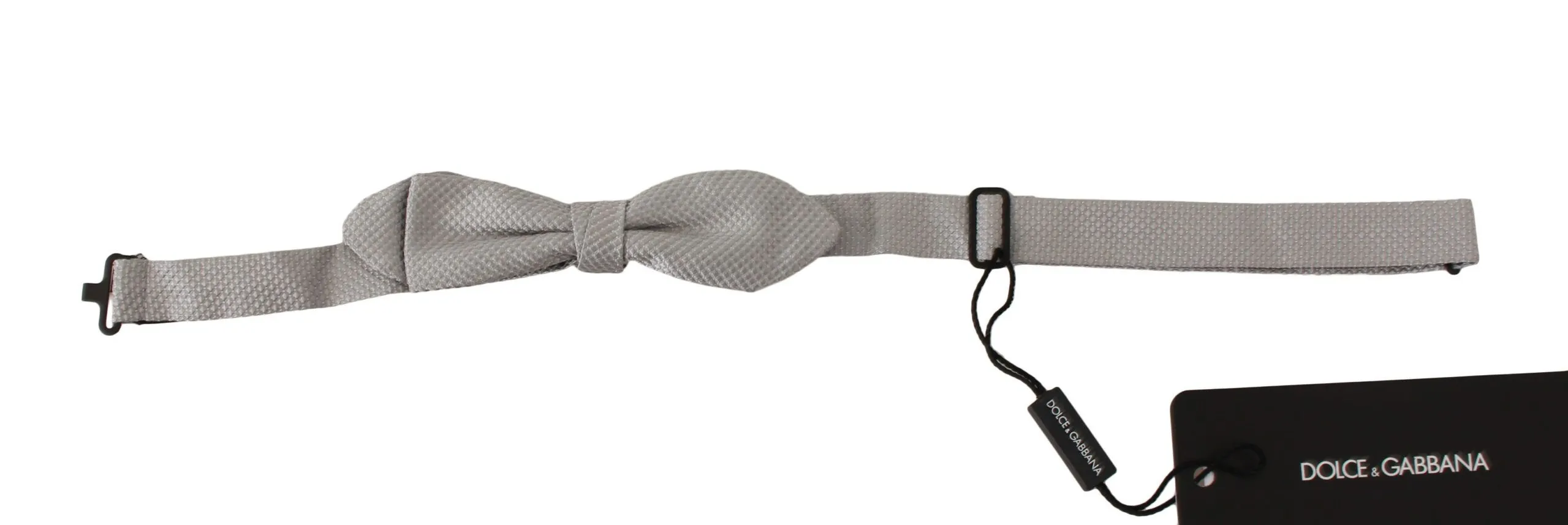 Dolce & Gabbana Men's Elegant Silk Gray Bow Tie