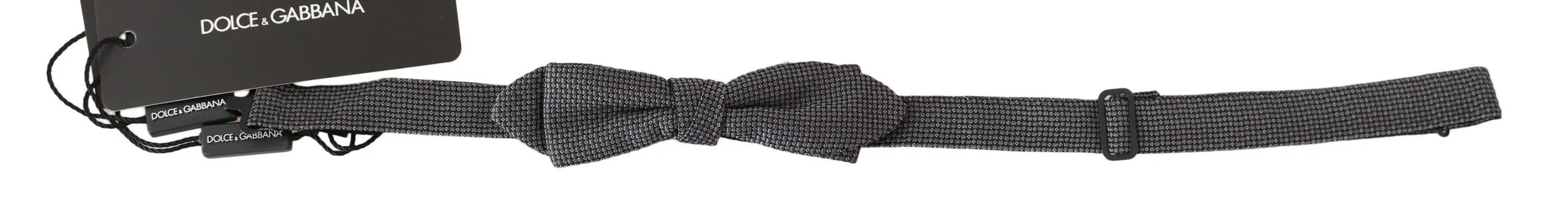 Dolce & Gabbana Men's Elegant Gray Silk Bow Tie