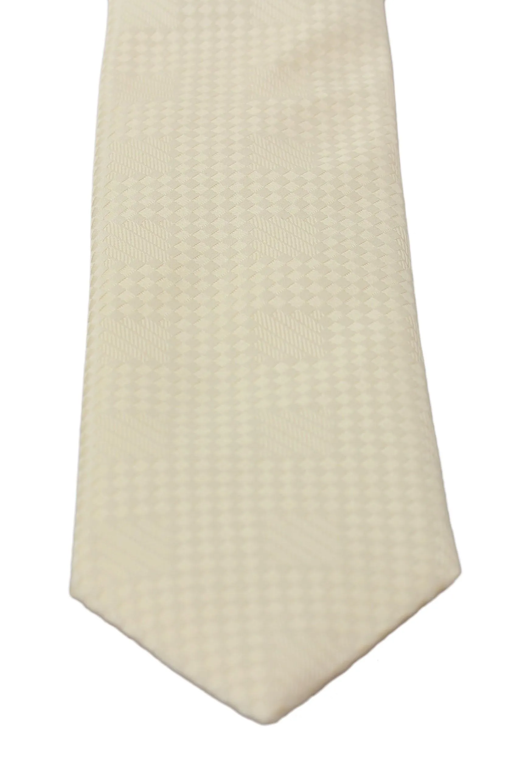 Dolce & Gabbana Men's Elegant Cream Beige Silk Blend Neck Tie