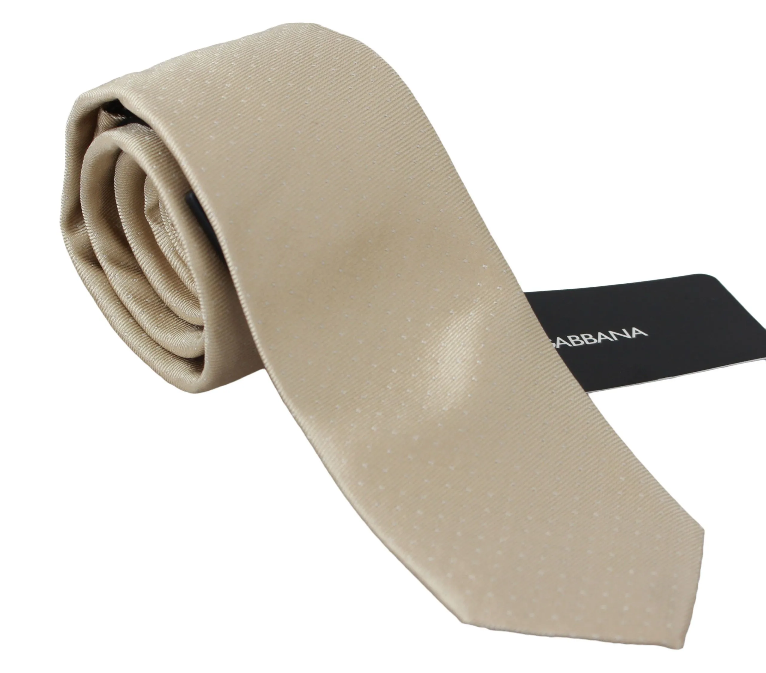 Dolce & Gabbana Men's Elegant Light Brown Silk Necktie