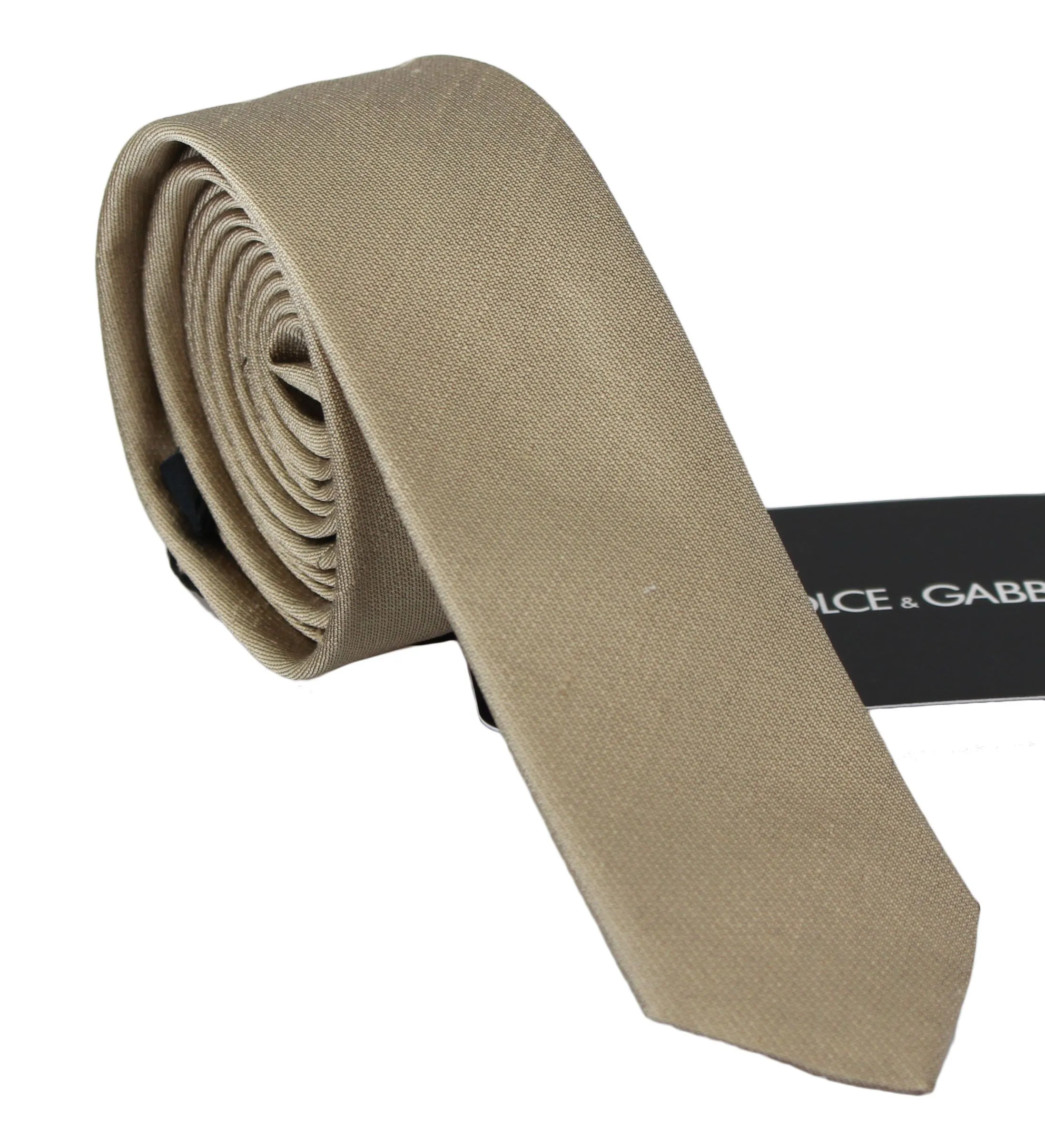 Dolce & Gabbana Men's Elegant Light Brown Silk Tie