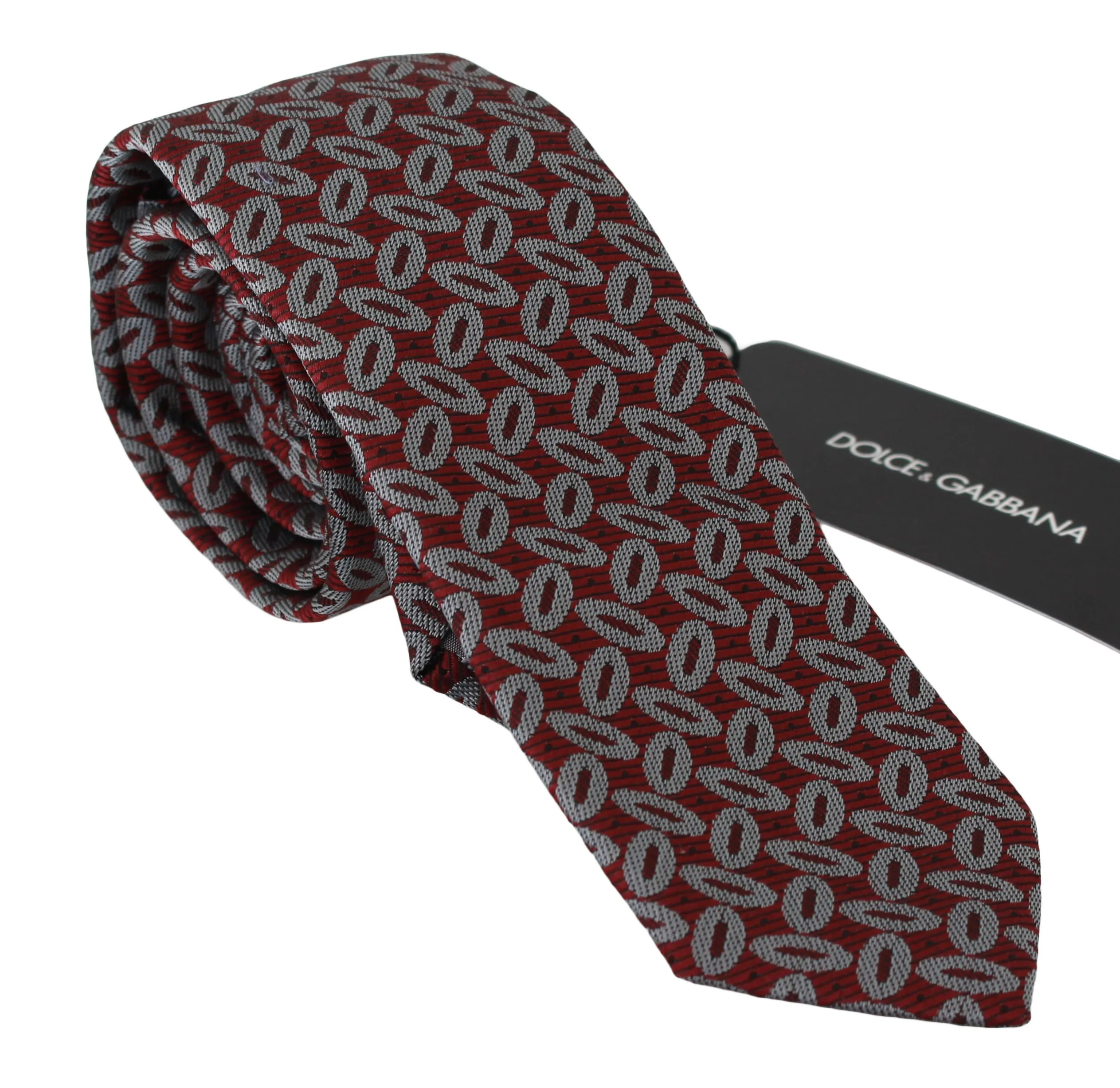 Dolce & Gabbana Men's Elegant Red Printed Silk Neck Tie