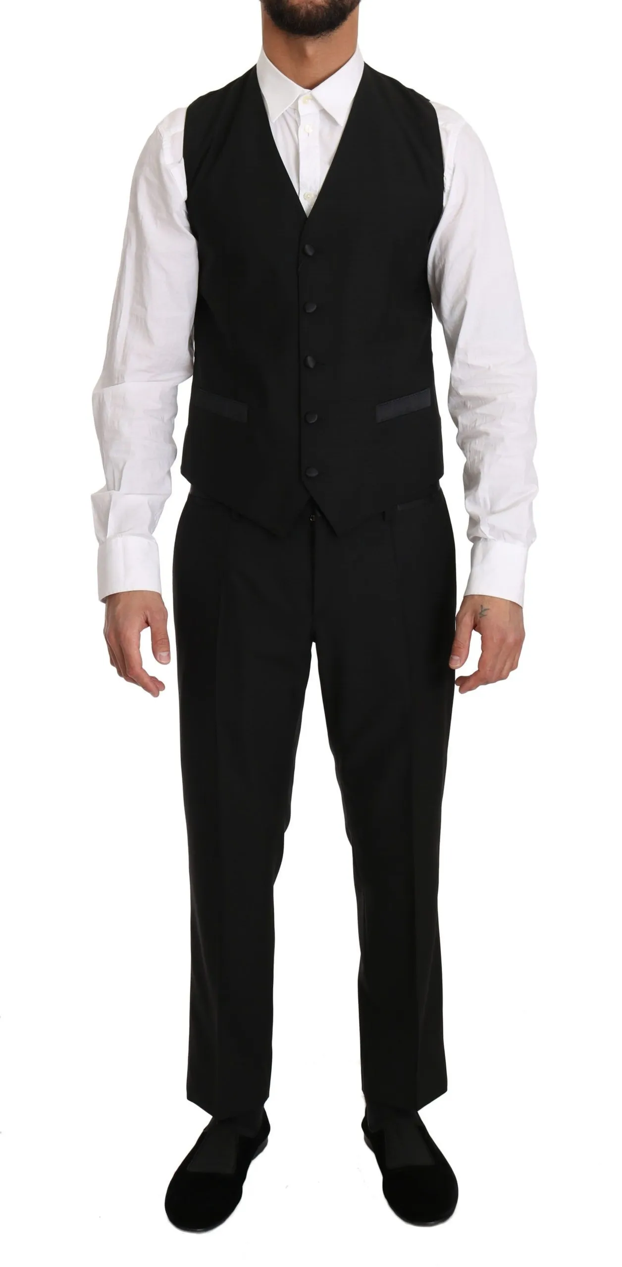 Dolce & Gabbana Men's Sleek Black Slim Fit Formal Vest