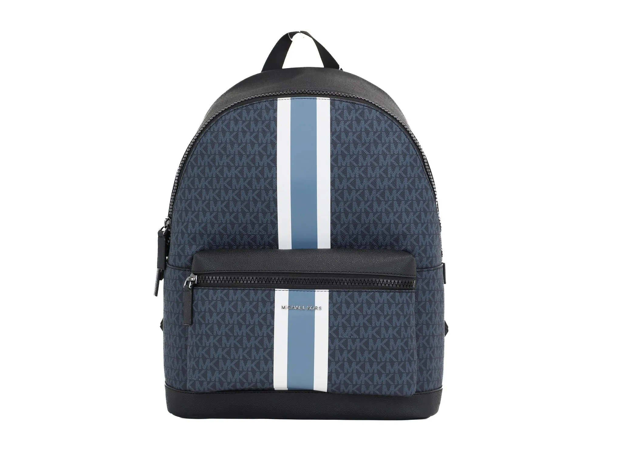 Michael Kors Women's Cooper Large Signature PVC Varsity Stripe Backpack Bookbag (Admiral Multi)