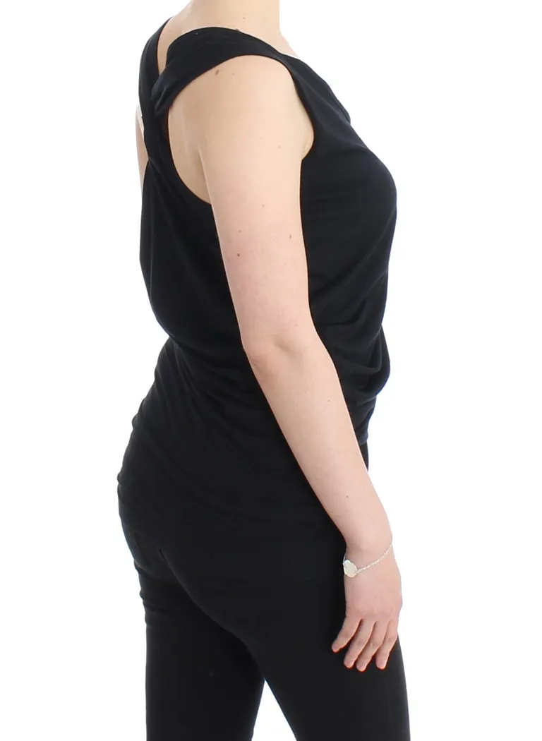 Cavalli Women's Elegant Black Tank Top with Logo Detail