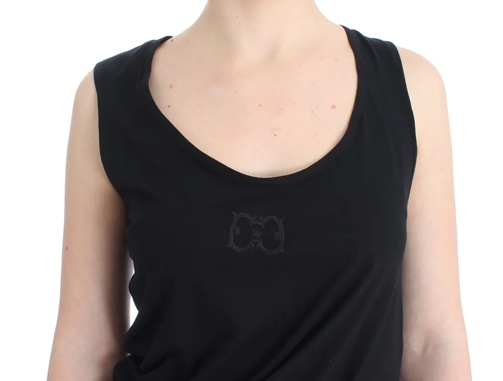 Cavalli Women's Elegant Black Tank Top with Logo Detail