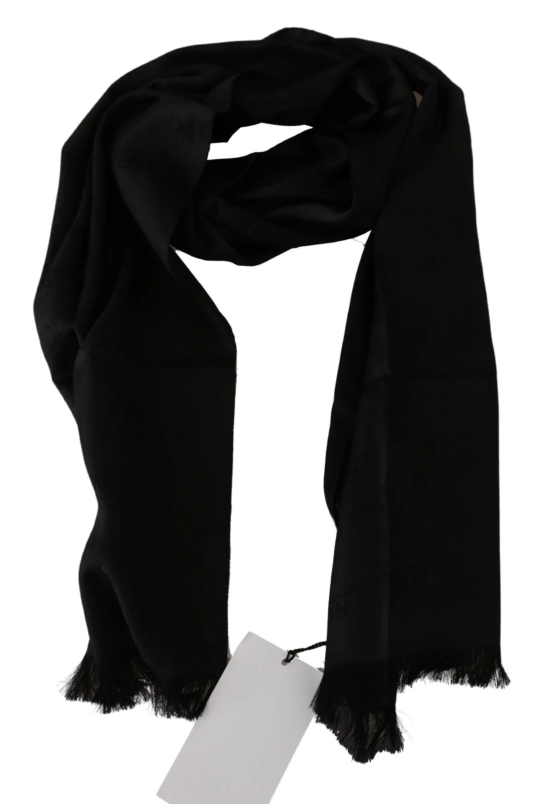 Costume National Elegant Black Silk Men's Scarf