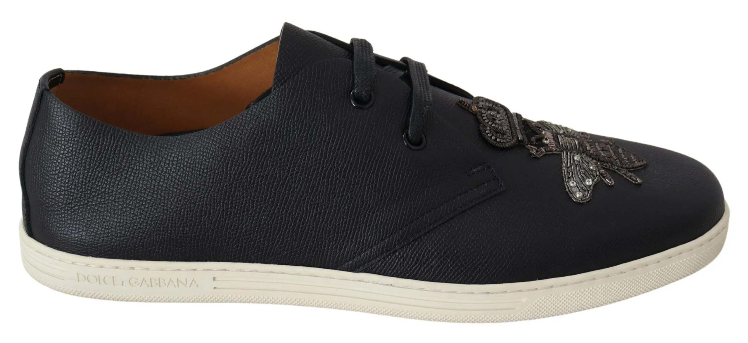 Dolce & Gabbana Men's Elegant Black Leather Casual Sneakers