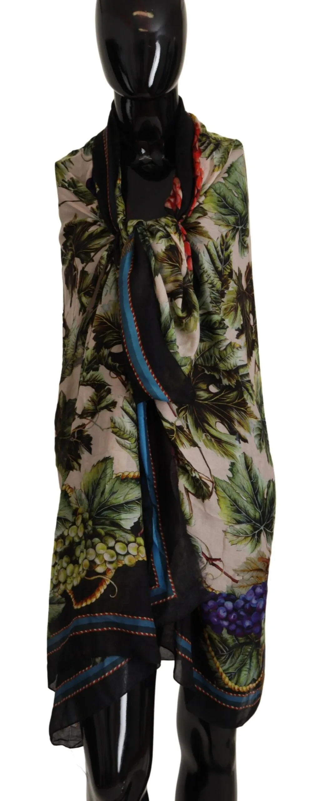 Dolce & Gabbana Women's Elegant Grape Print Shawl Wrap Scarf