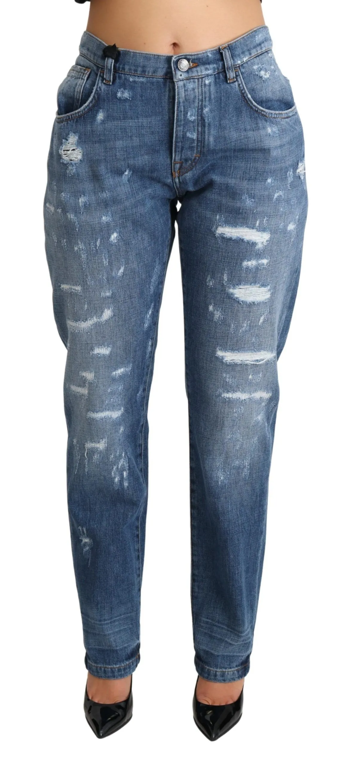 Dolce & Gabbana Women's Elevated High Waist Couture Denim Jeans