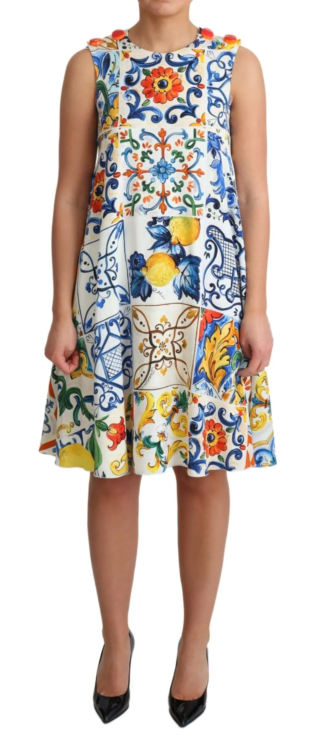 Dolce & Gabbana Women's Majolica Print A-Line Silk Dress