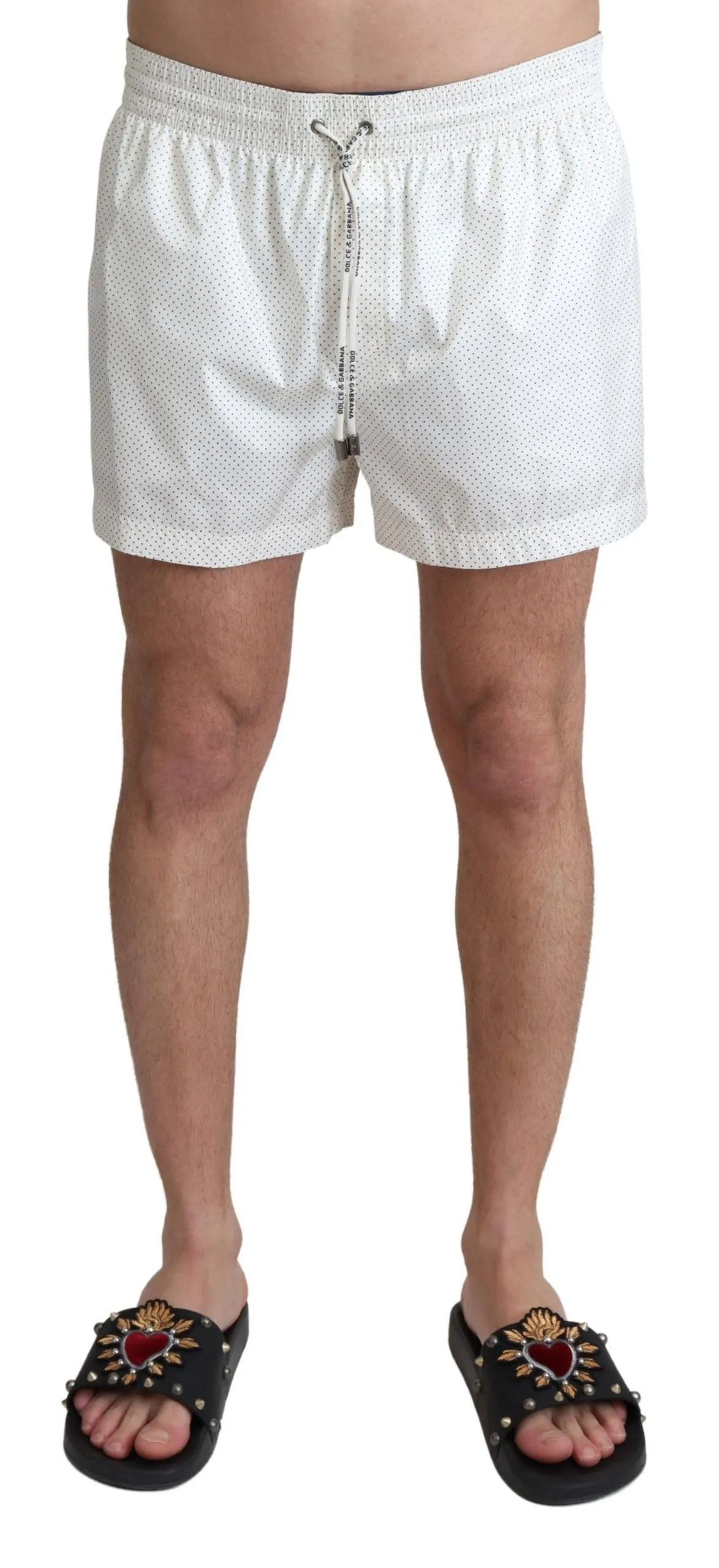 Dolce & Gabbana Men's Elegant White Swimming Trunks
