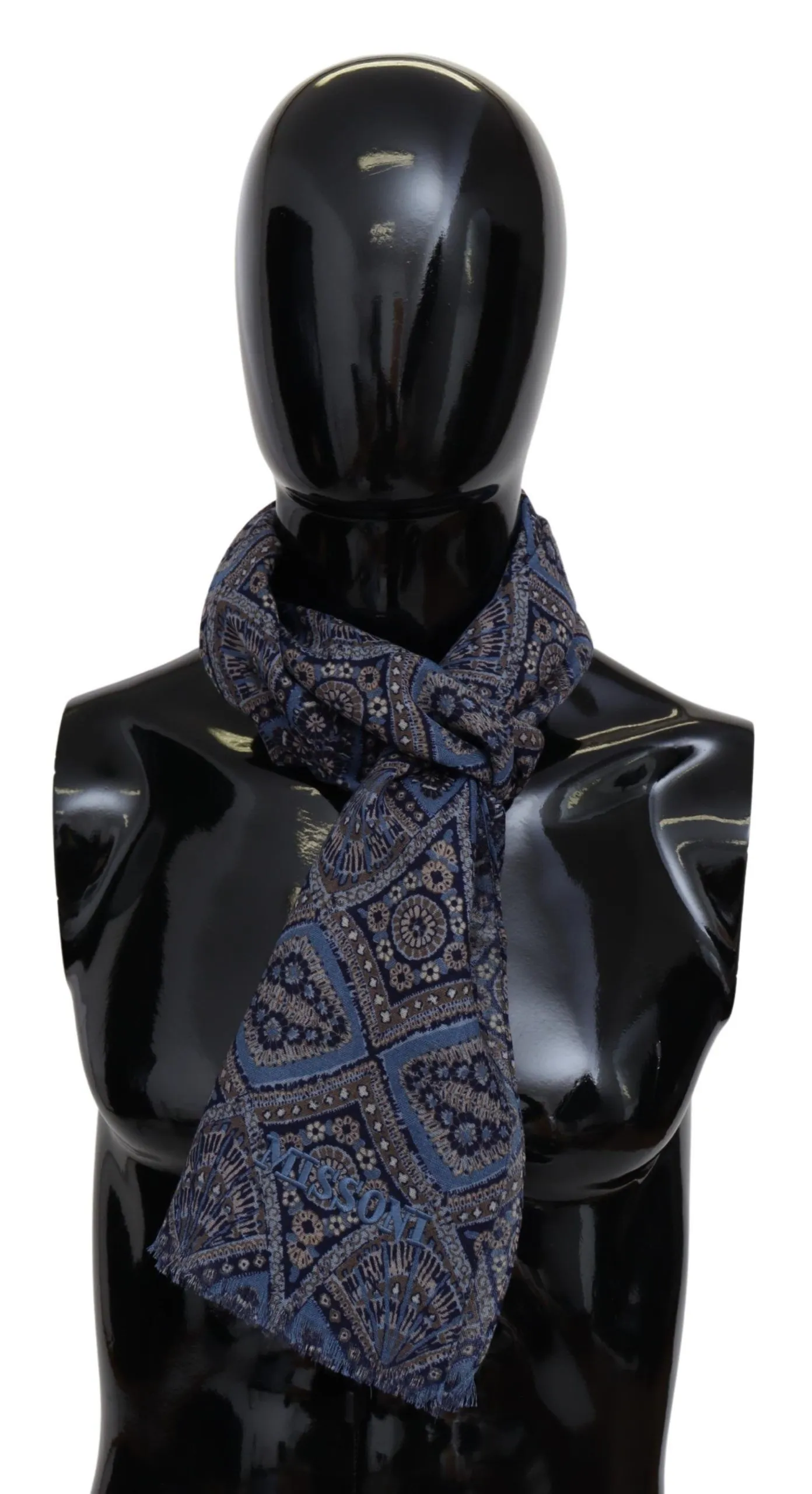 Missoni Men's Chic Multicolor Wool Scarf with Signature Design