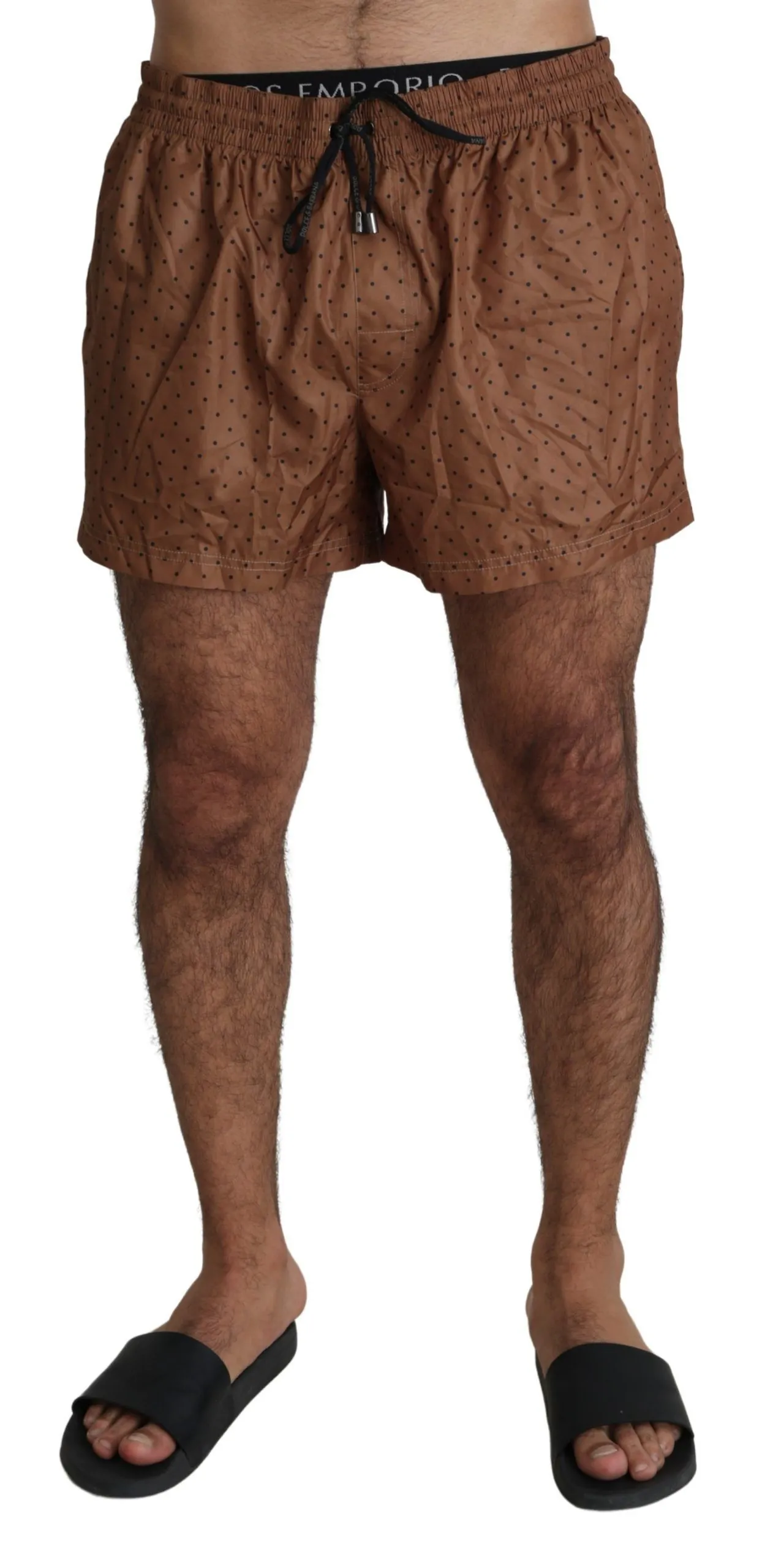 Dolce & Gabbana Men's Elegant Polka Dot Swim Trunks