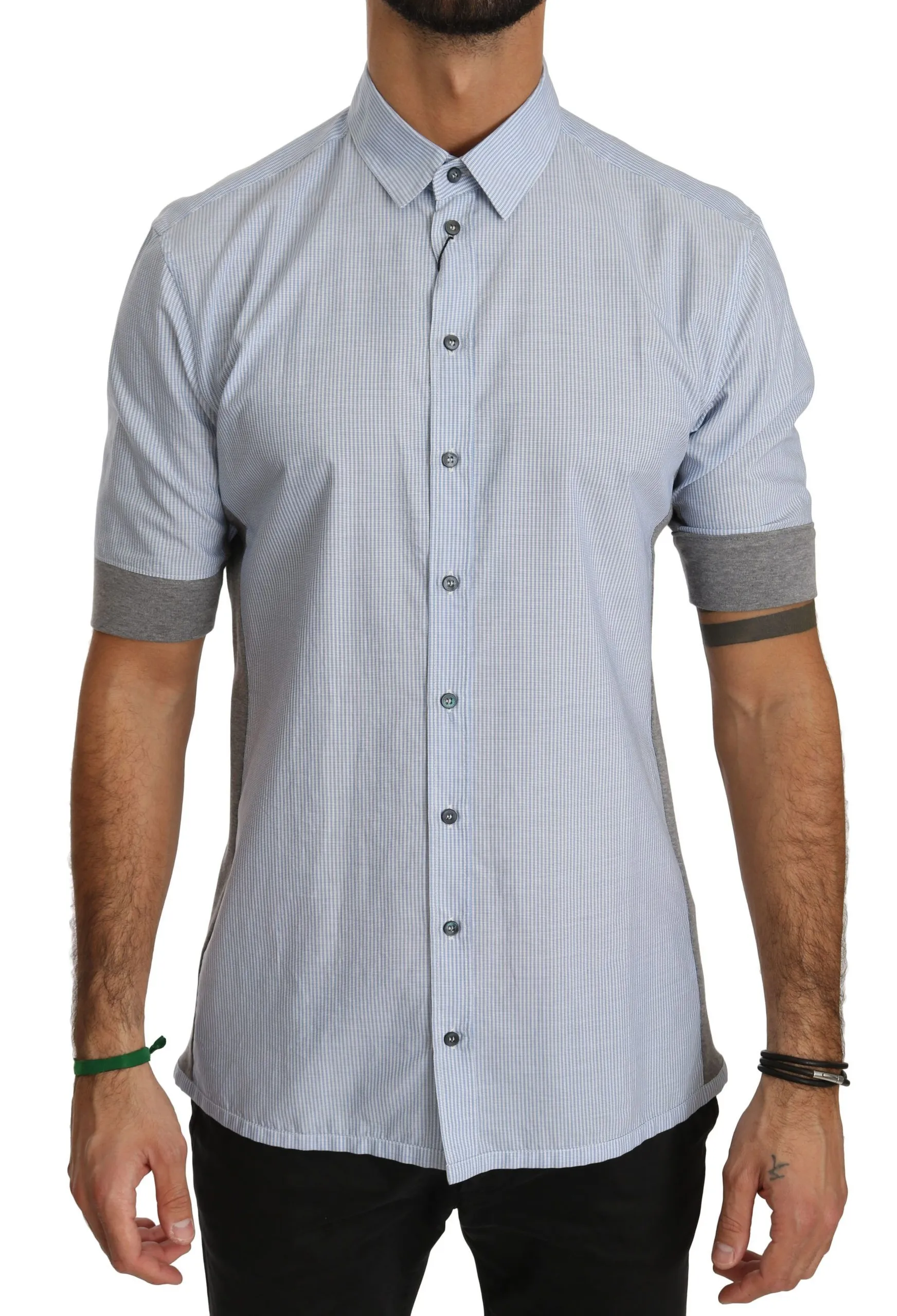 Dolce & Gabbana Men's Elegant Slim Fit Short Sleeve Cotton Shirt