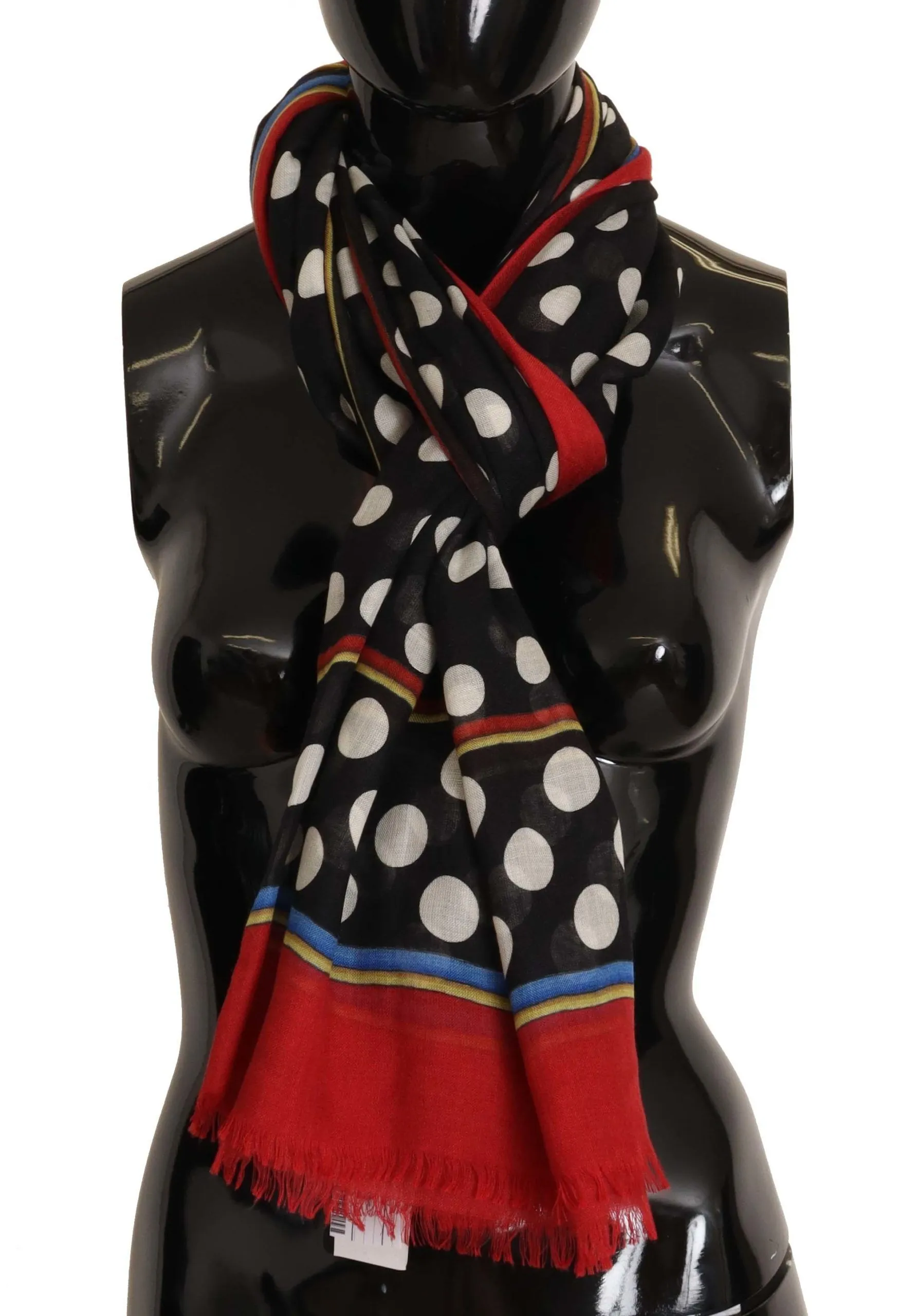 Dolce & Gabbana Women's Elegant Silk Twill Square Scarf with Polka Dots