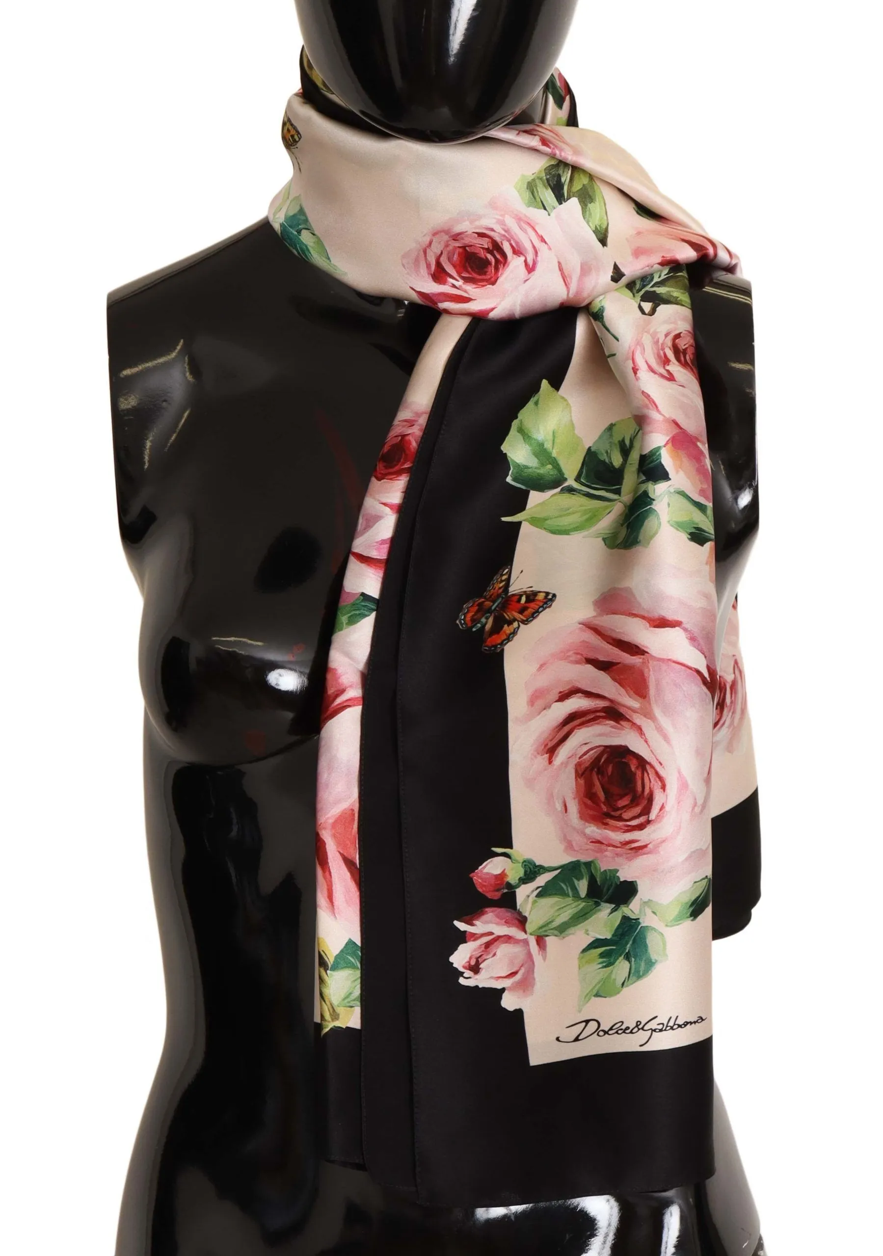 Dolce & Gabbana Women's Elegant Floral Cashmere Silk Scarf