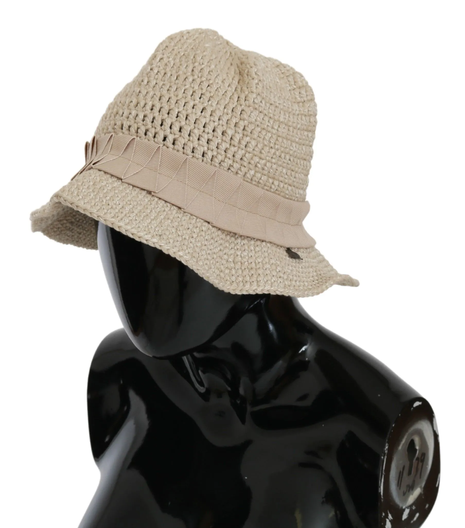 Ermanno Scervino Women's Beige Cotton-Nylon Bucket Cap