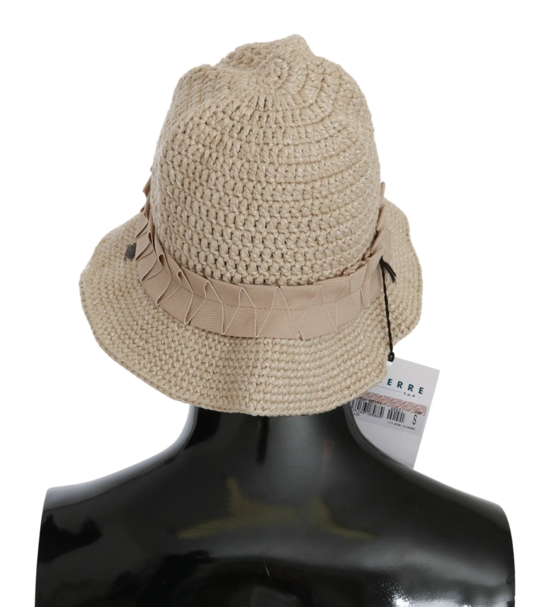 Ermanno Scervino Women's Beige Cotton-Nylon Bucket Cap