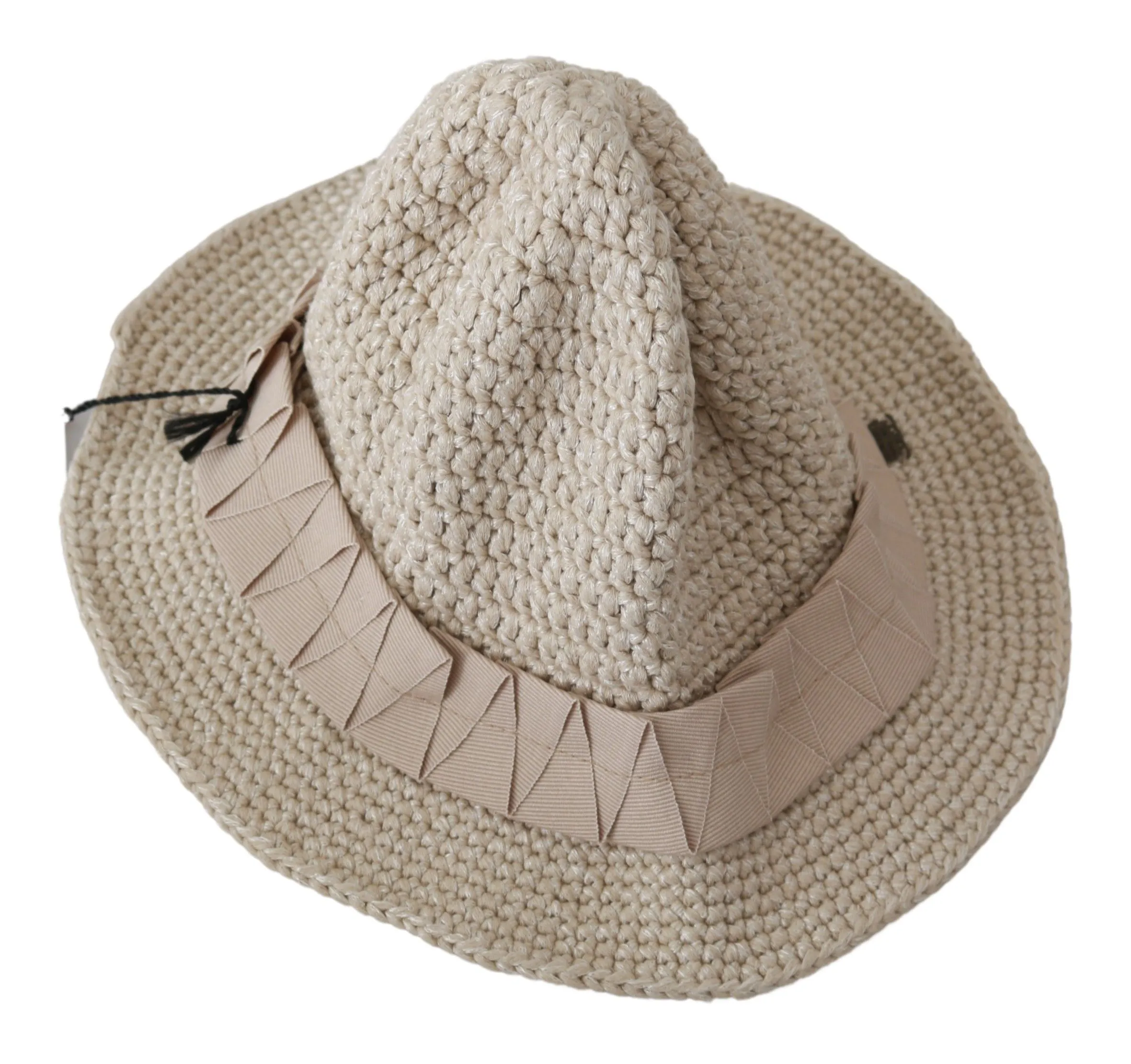 Ermanno Scervino Women's Beige Cotton-Nylon Bucket Cap