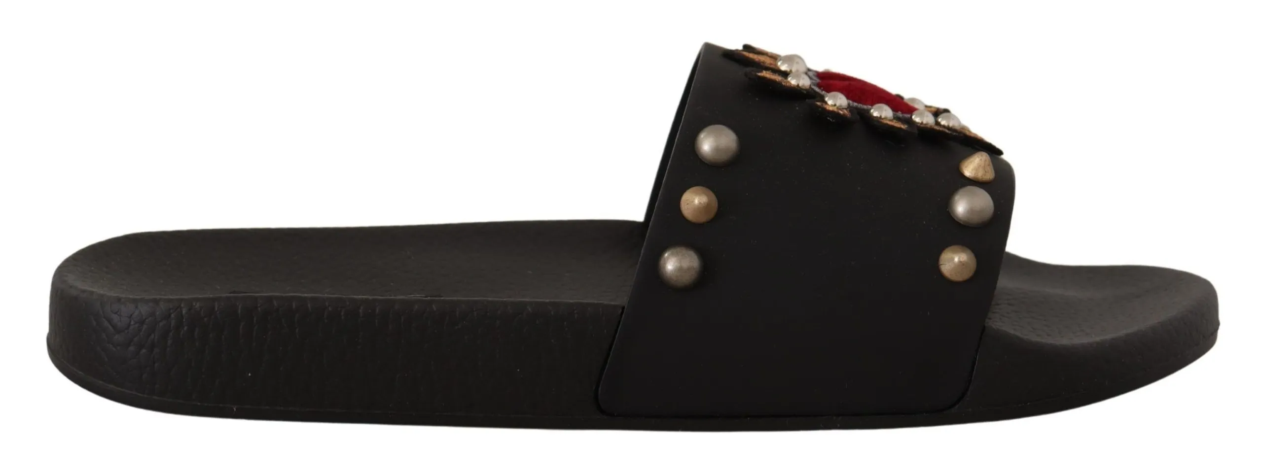 Dolce & Gabbana Men's Elegant Black Leather Slide Sandals
