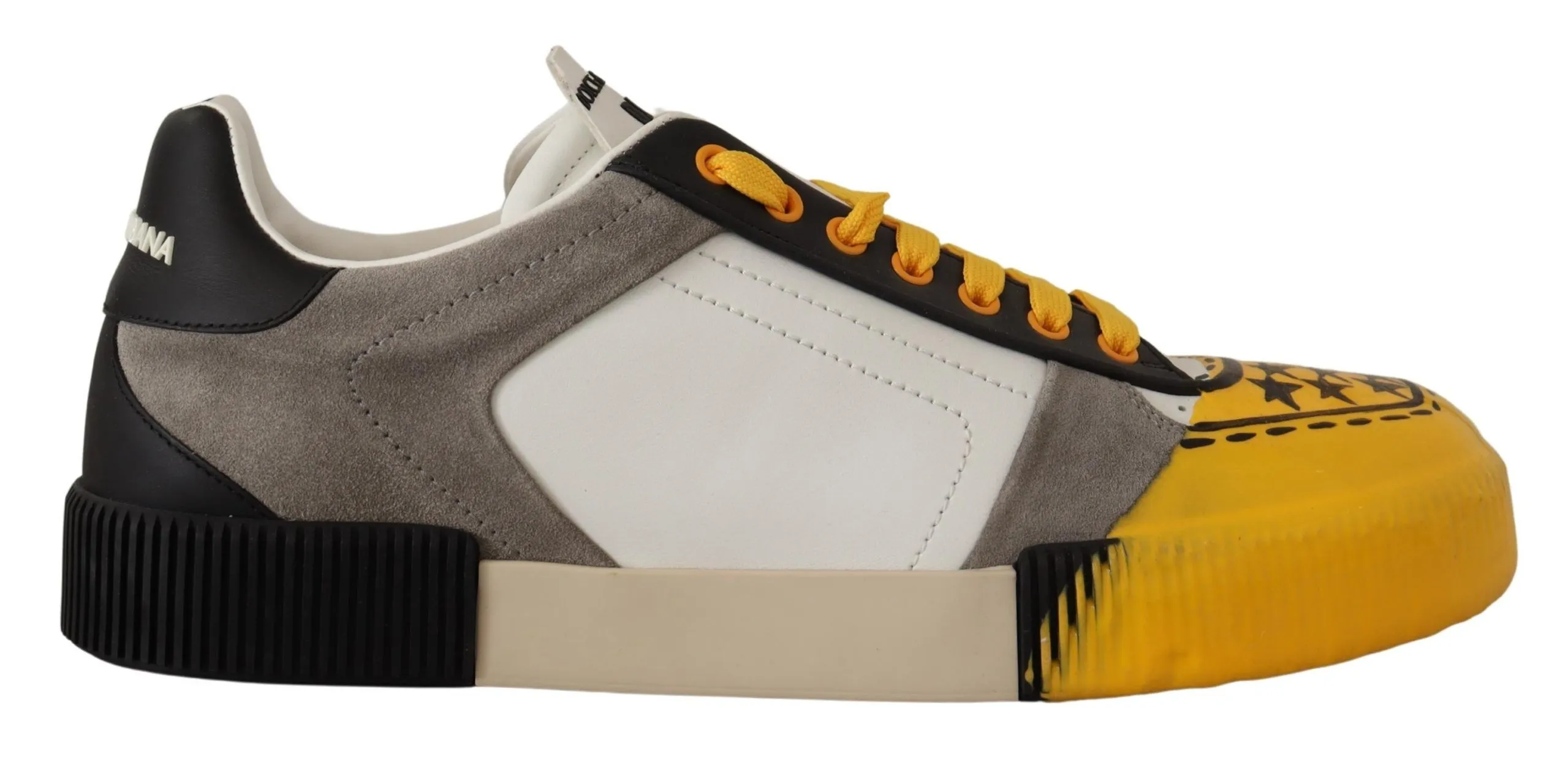 Dolce & Gabbana Men's Sunshine Yellow Low Top Leather Sneakers
