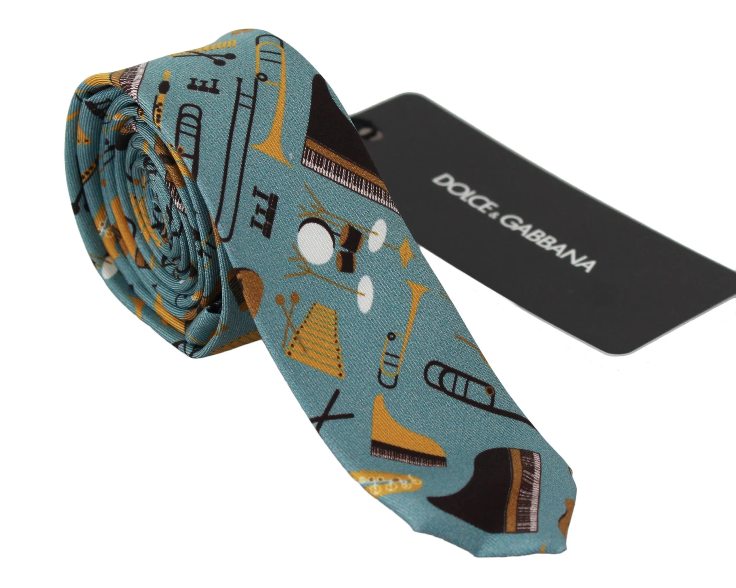 Dolce & Gabbana Men's Multicolor Silk Music Print Neck Tie