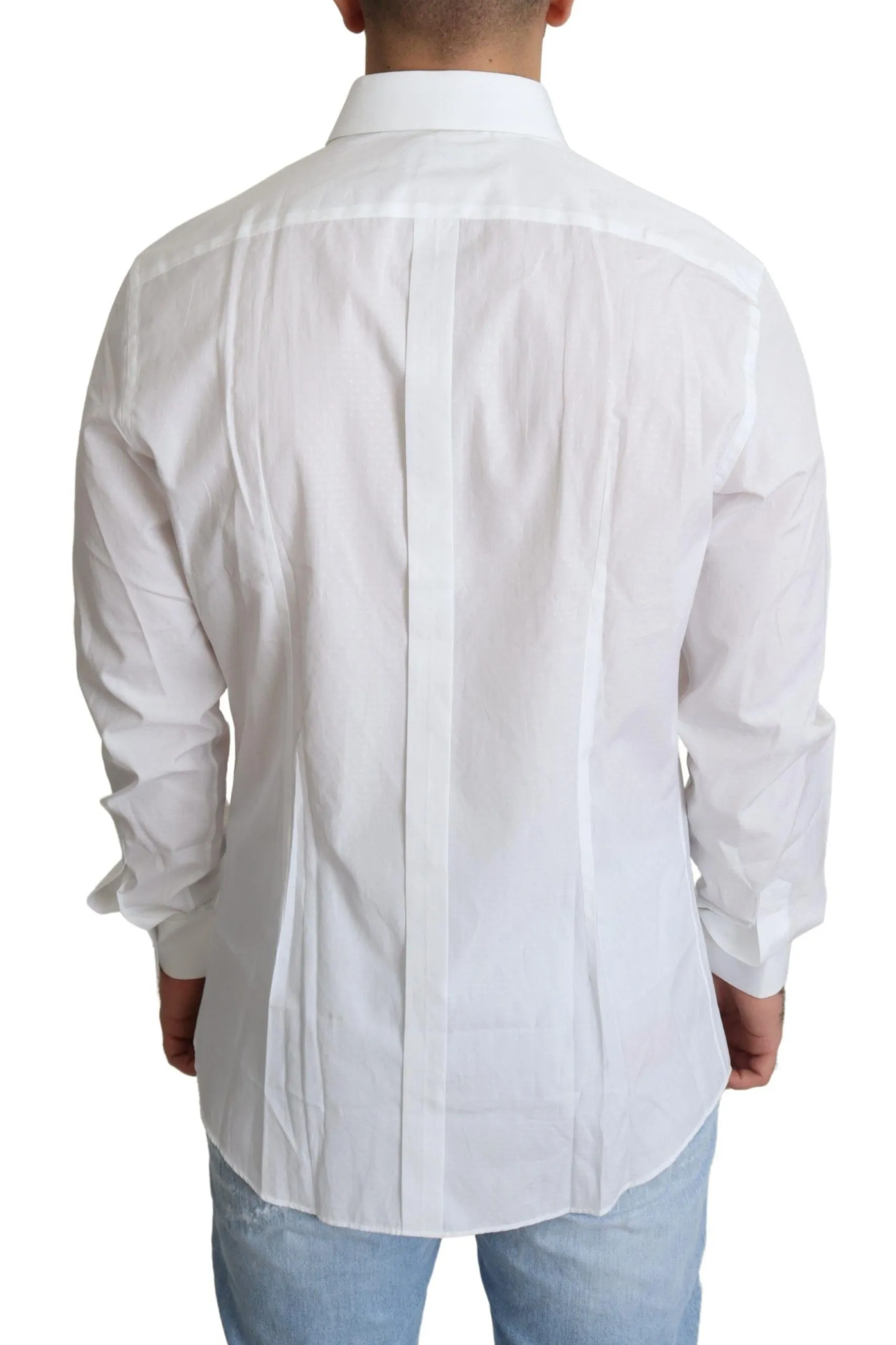Dolce & Gabbana Men's Elegant White Cotton Dress Shirt