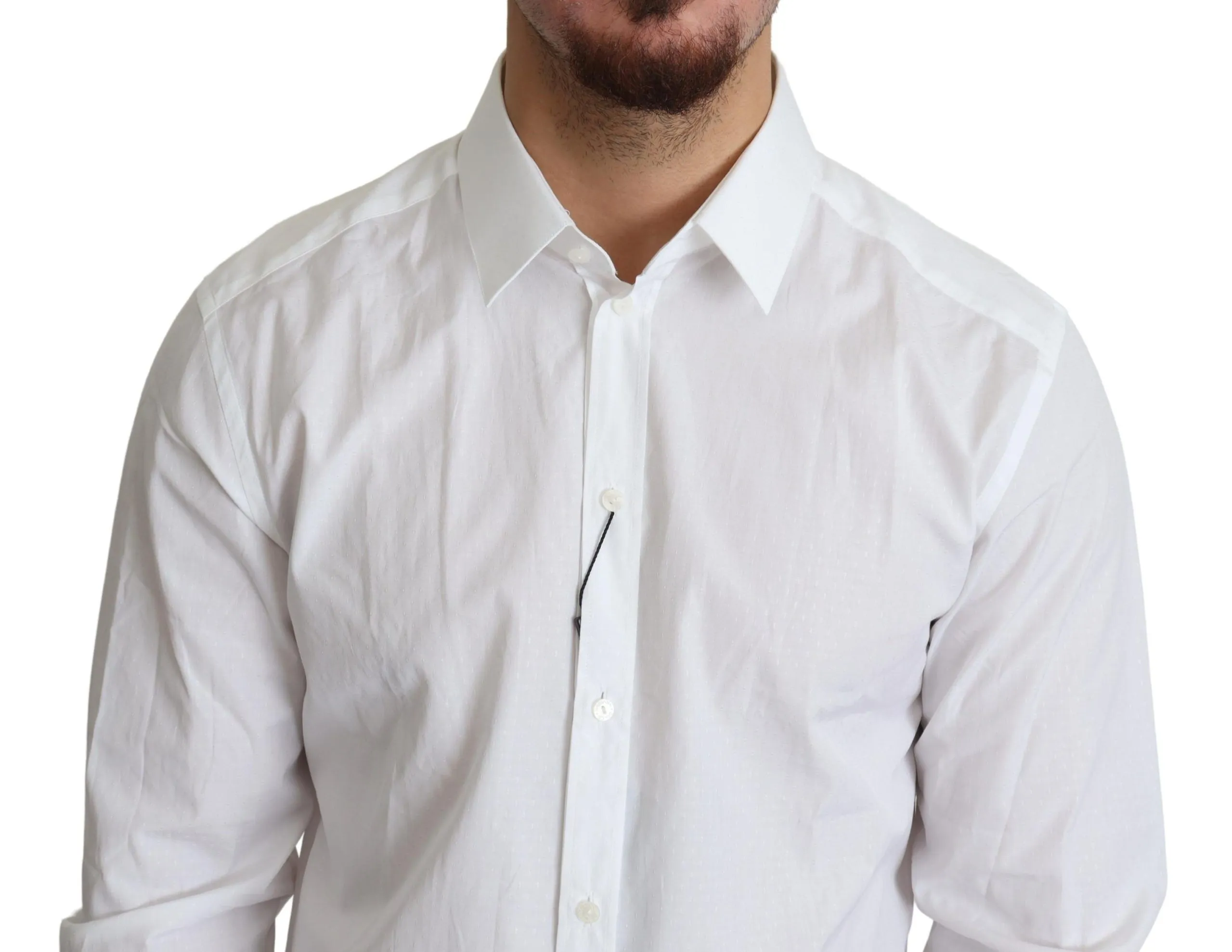 Dolce & Gabbana Men's Elegant White Cotton Dress Shirt