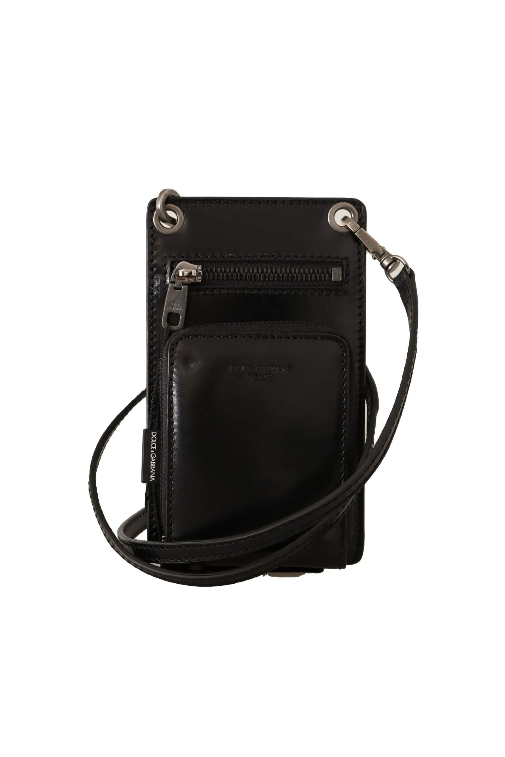 Dolce & Gabbana Men's Elegant Leather Phone Wallet with Strap