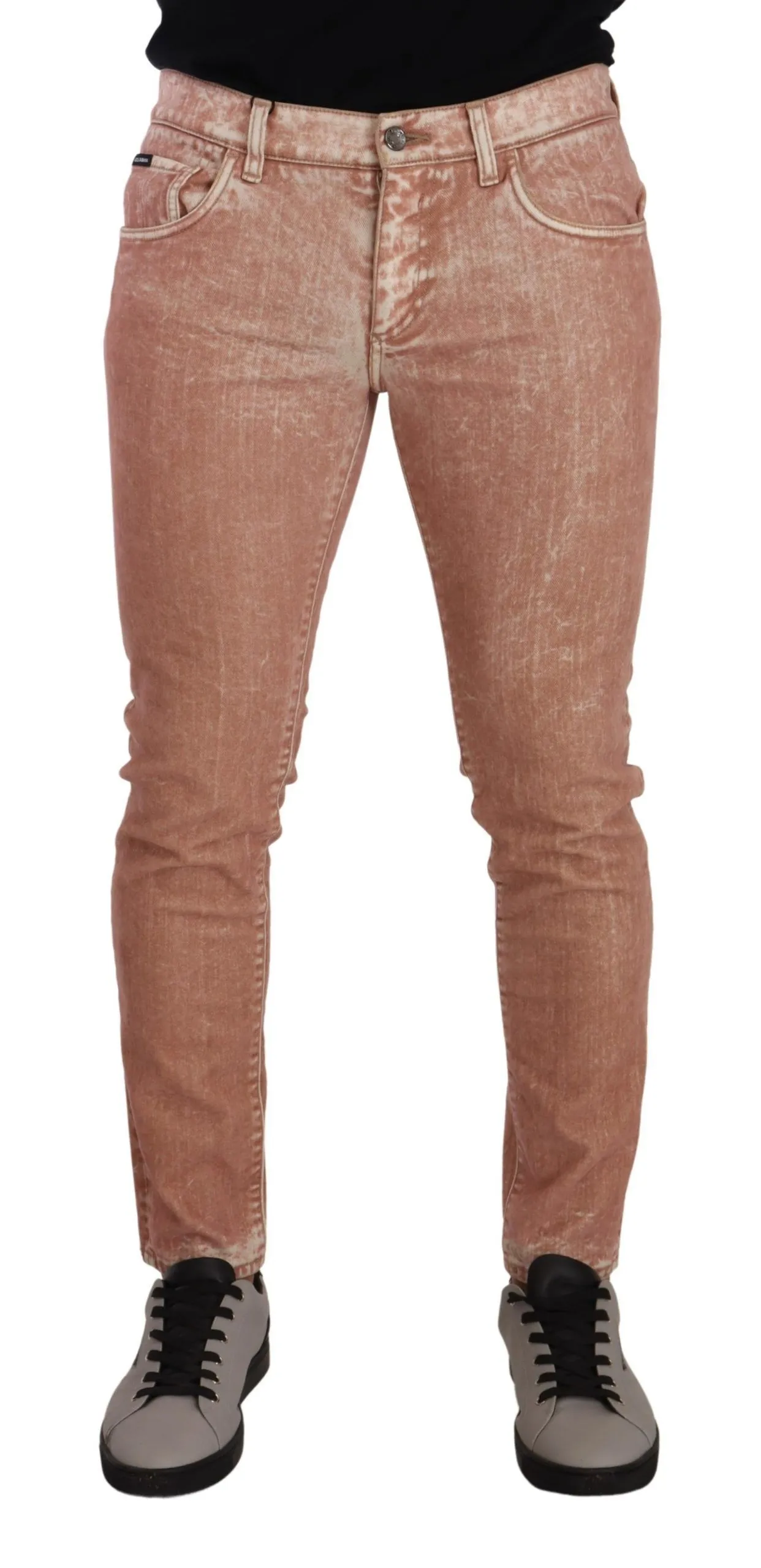 Dolce & Gabbana Men's Pink Slim Fit Skinny Denim Jeans