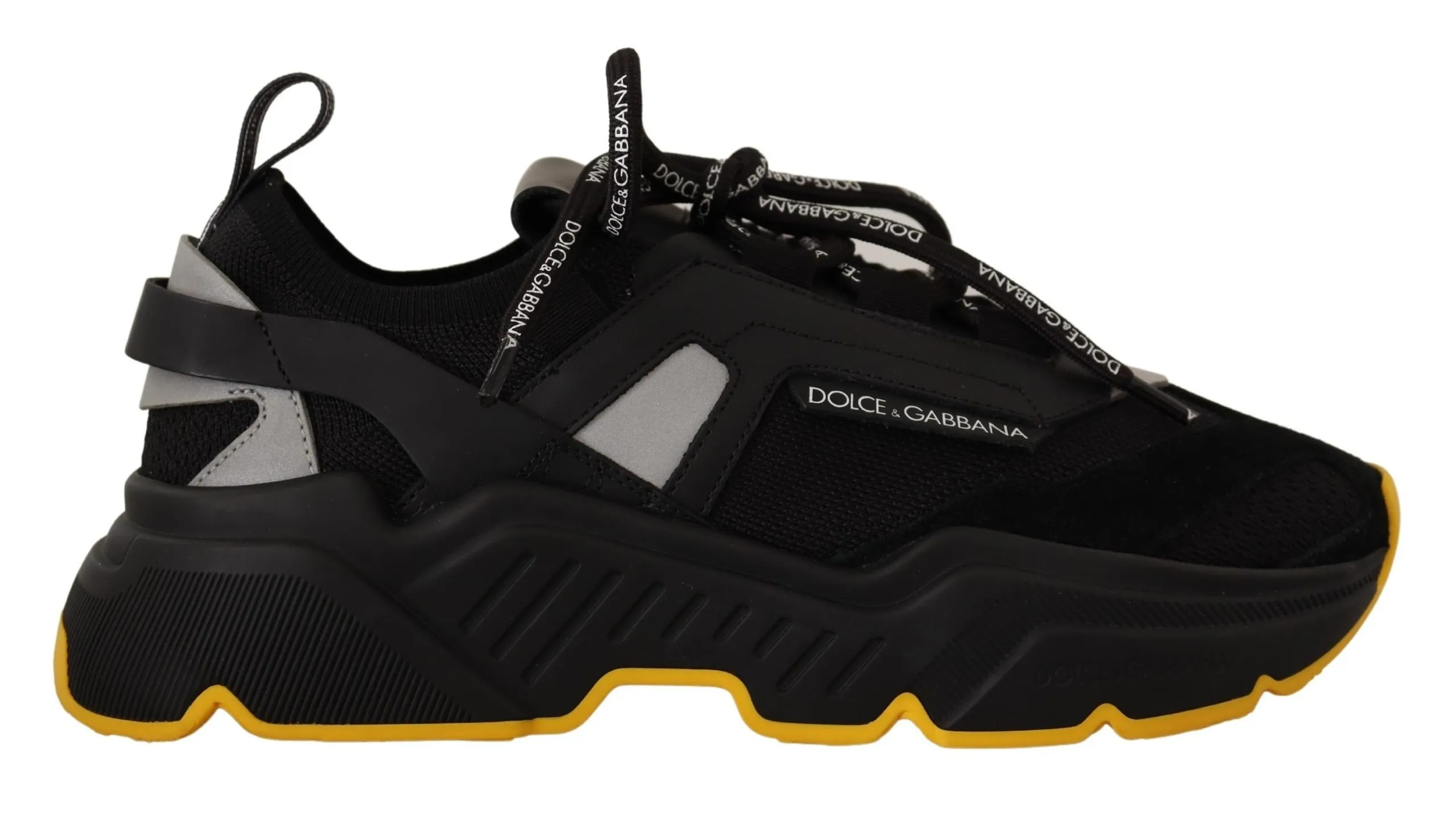 Dolce & Gabbana Men's Elegant Daymaster Casual Sneakers - Black/Yellow