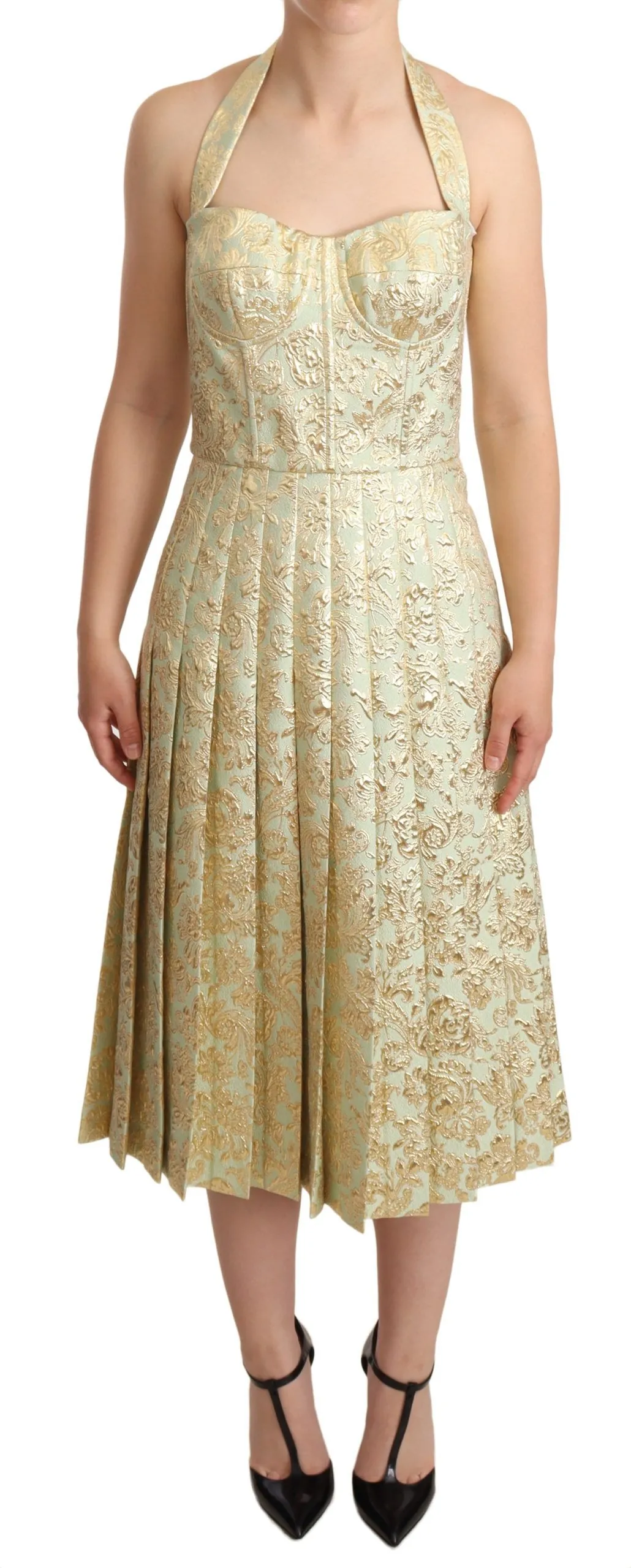 Dolce & Gabbana Women's Elegant Jacquard Midi A-Line Dress