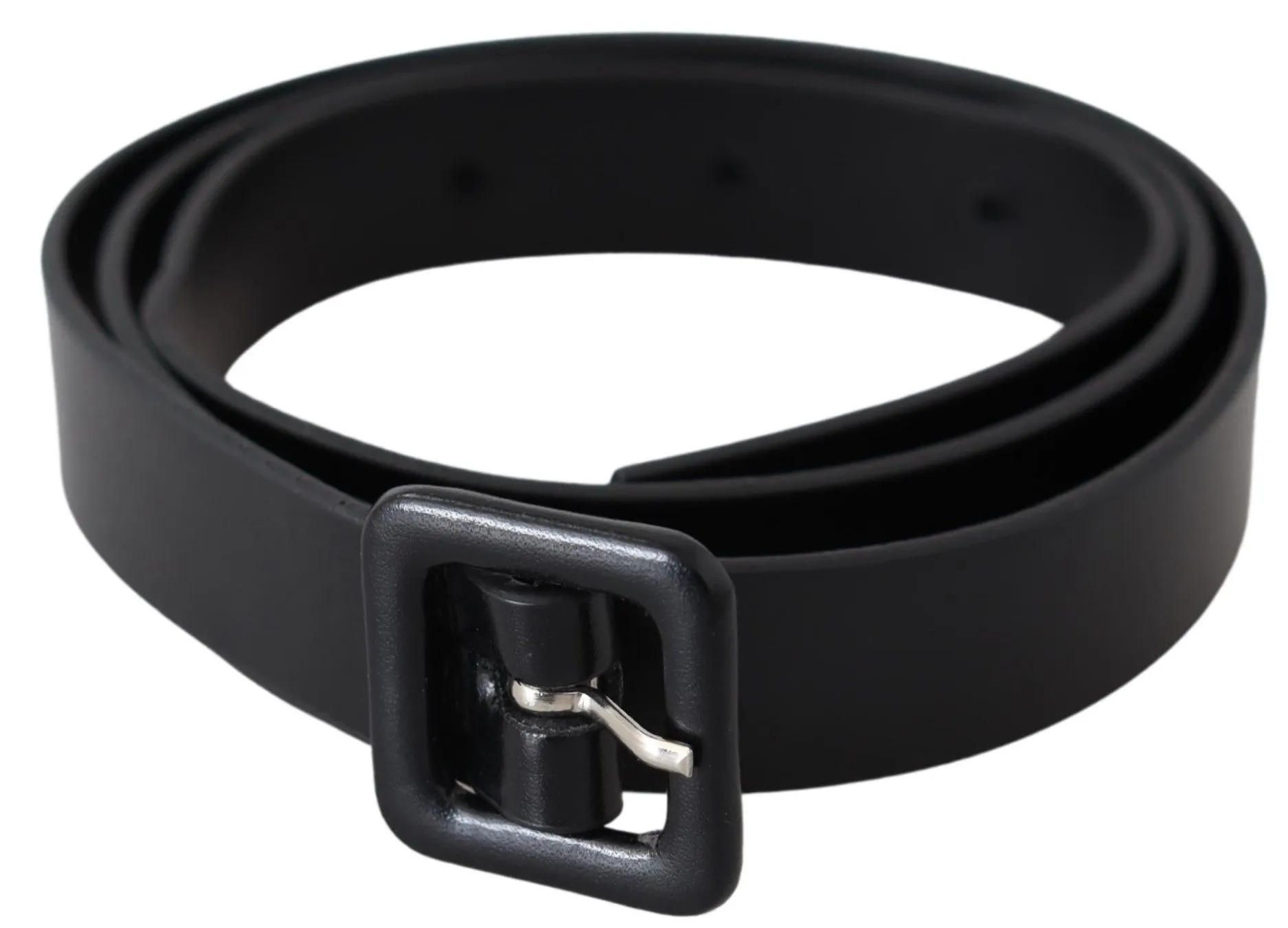 Costume National Women's Elegant Black Leather Fashion Belt