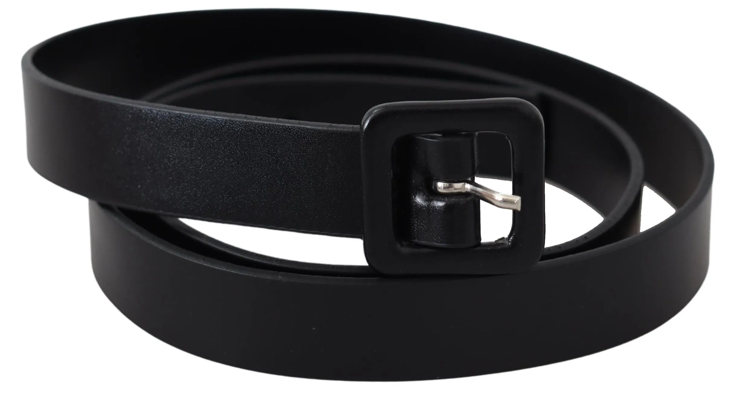 Costume National Women's Elegant Black Leather Fashion Belt