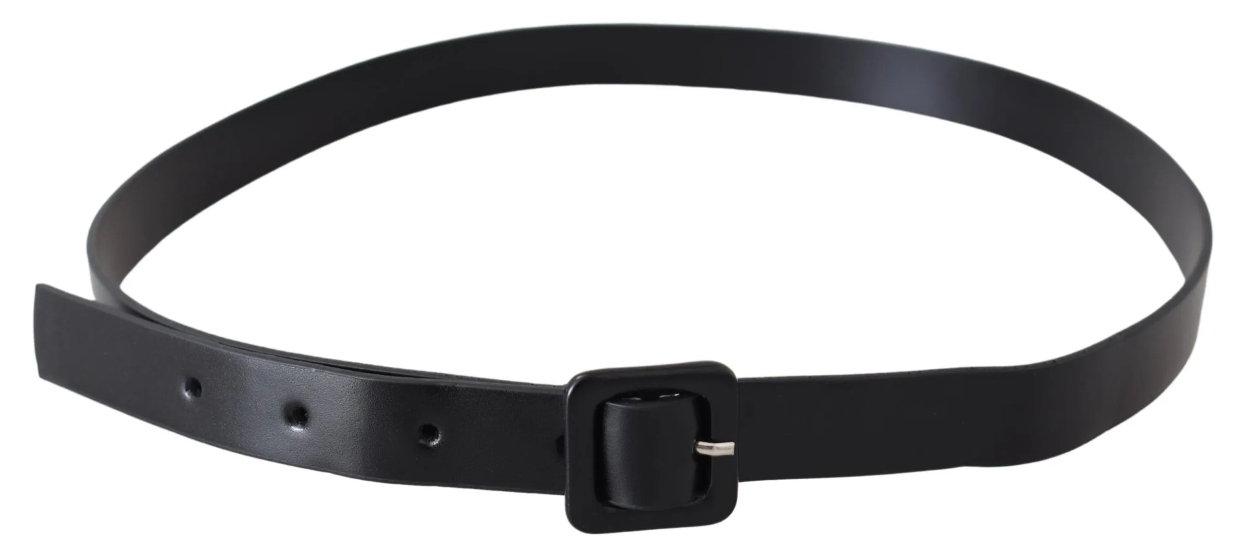 Costume National Women's Elegant Black Leather Fashion Belt