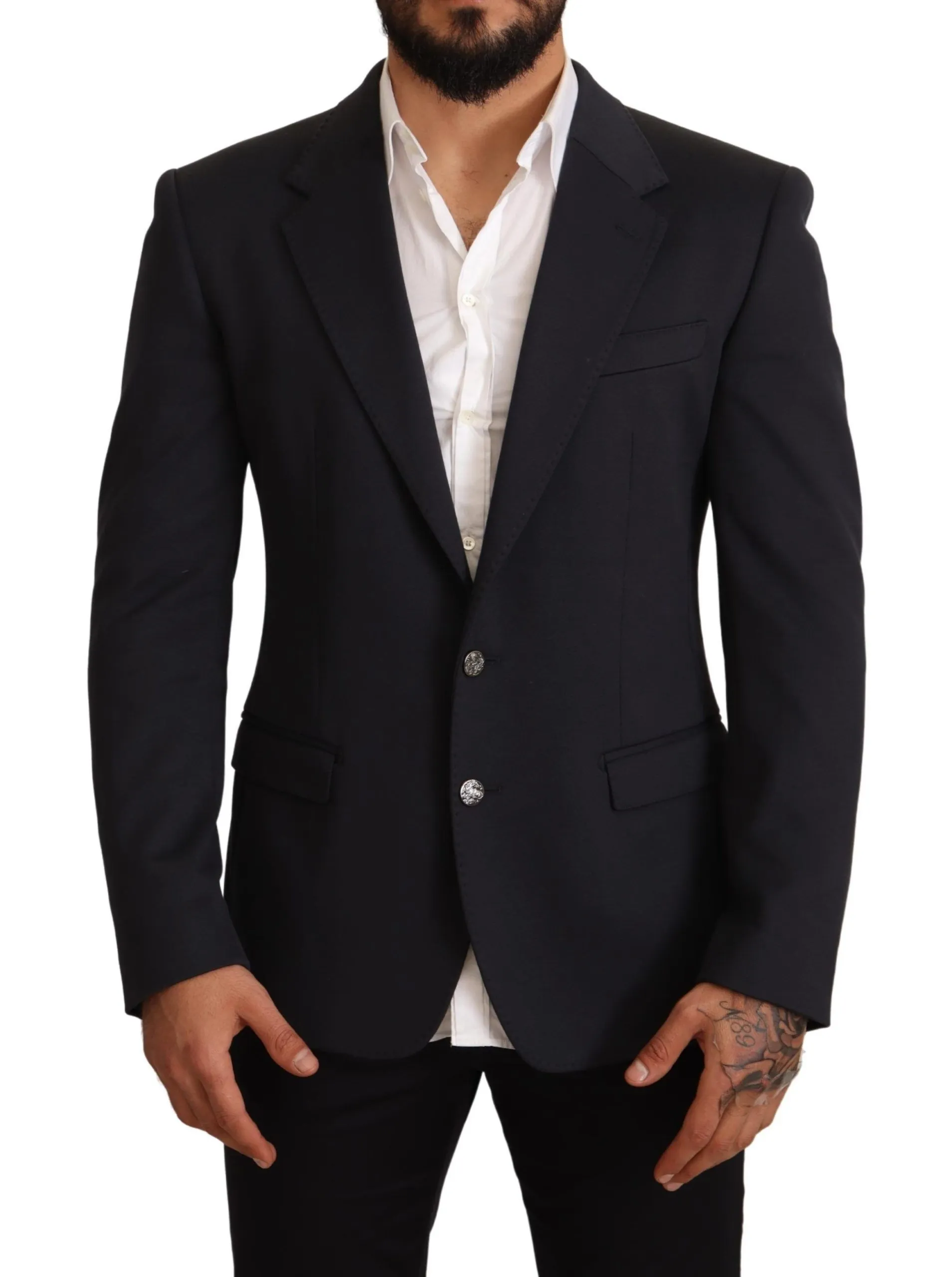 Dolce & Gabbana Men's Elegant Dark Blue Slim Fit Blazer