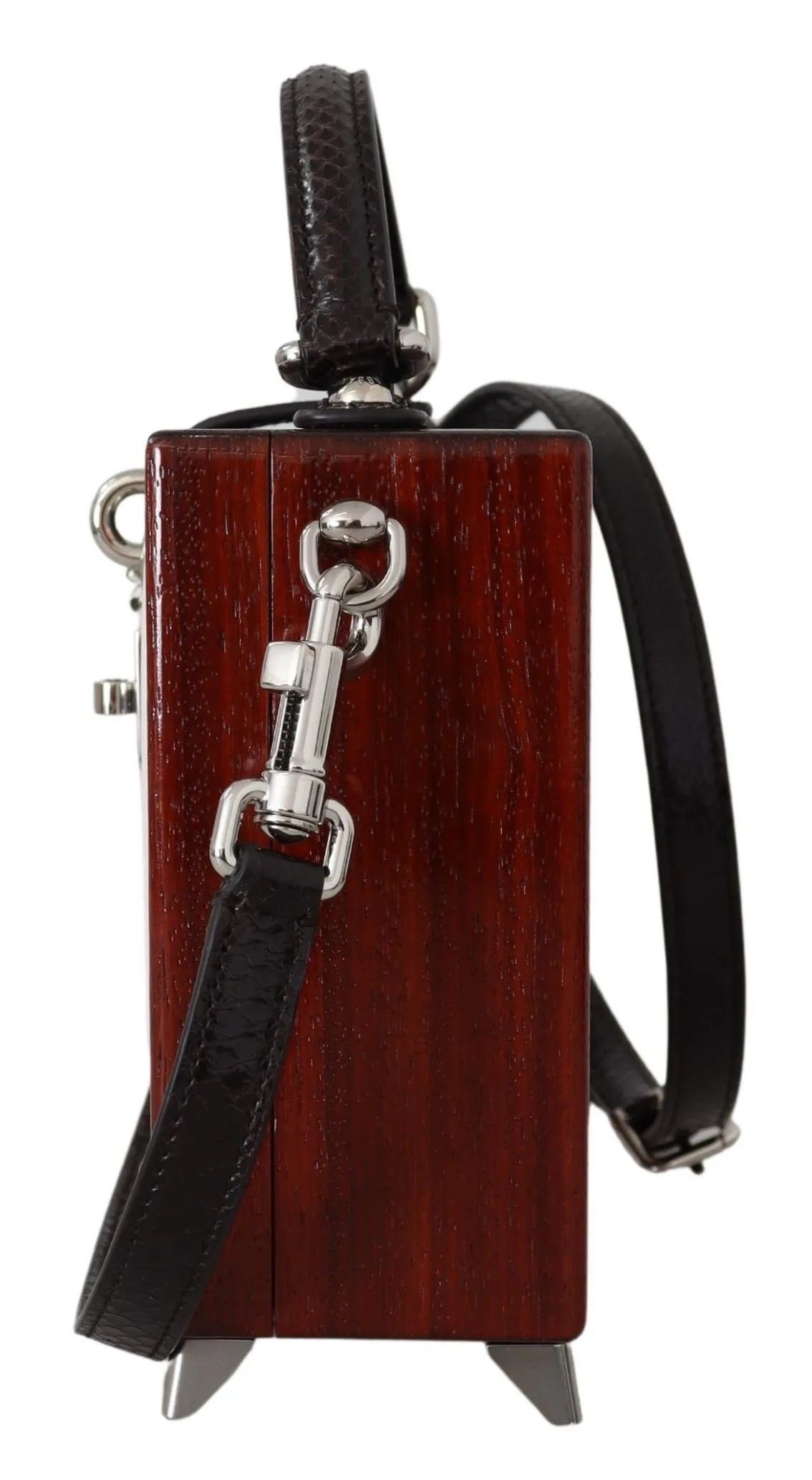 Dolce & Gabbana Women's Chic Brass Television Bag Purse with Padlock